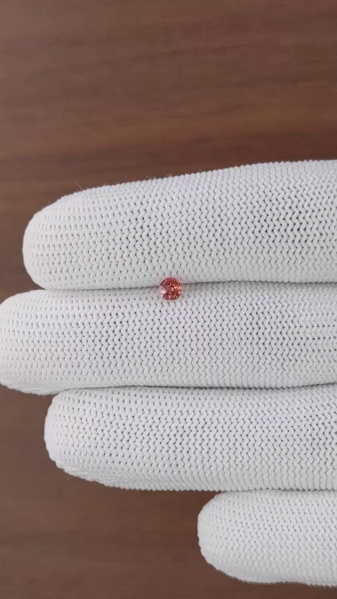 0.20 Ct. Pinkish Orange Spinel from Tanzania Size Video