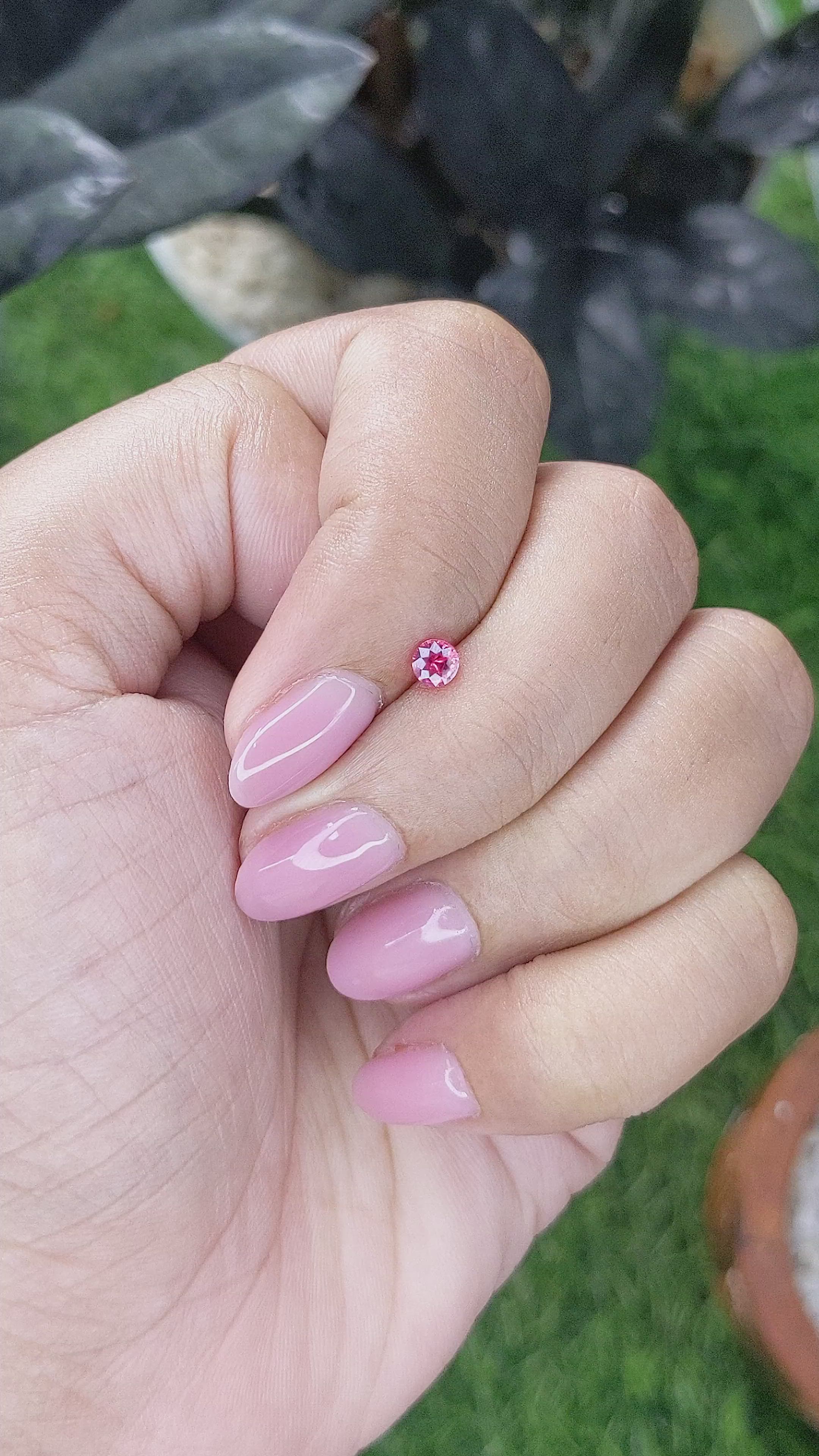 0.21 Ct. Reddish Pink Spinel from Tanzania Size Video