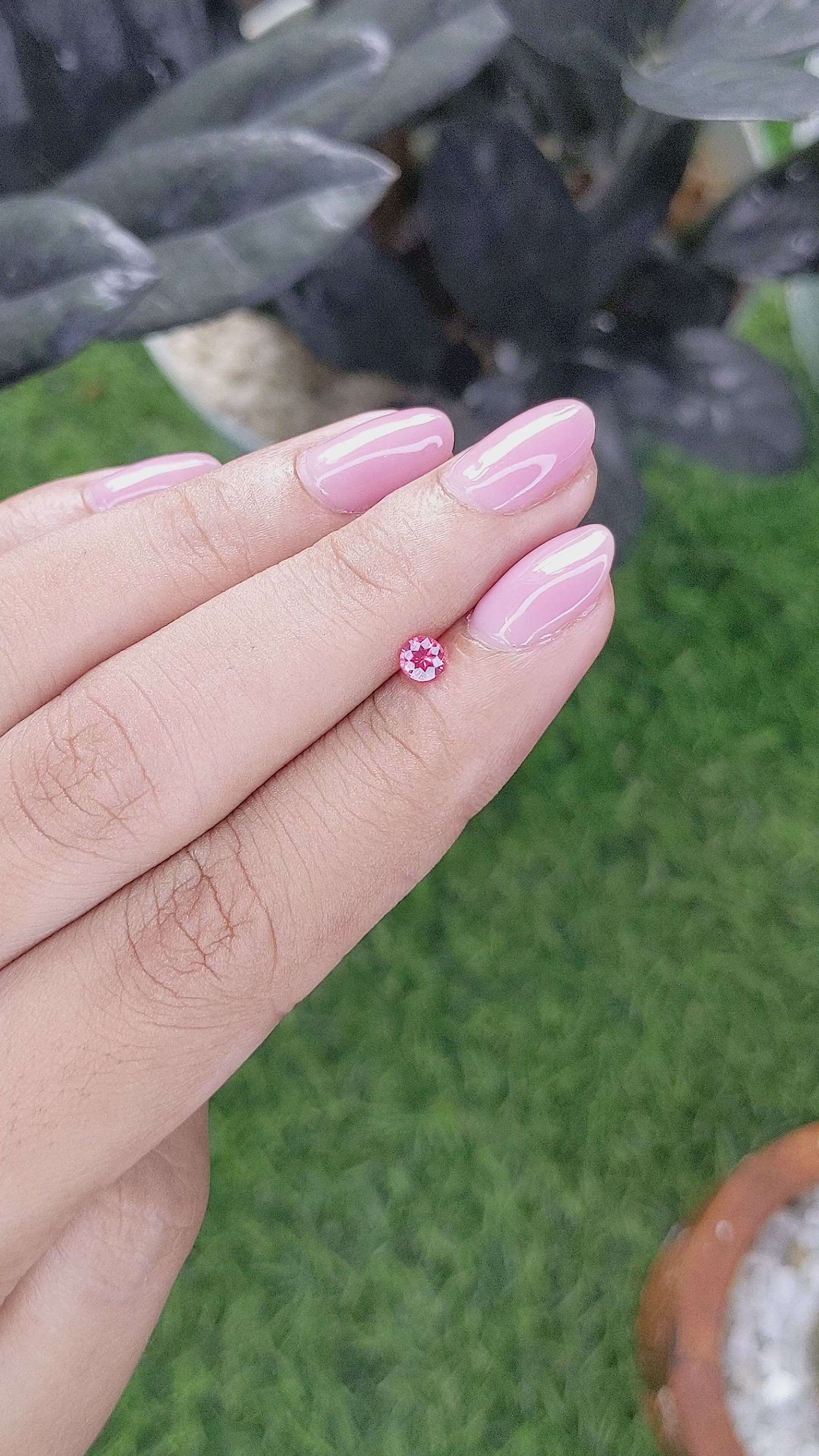 0.21 Ct. Reddish Pink Spinel from Tanzania Size Video