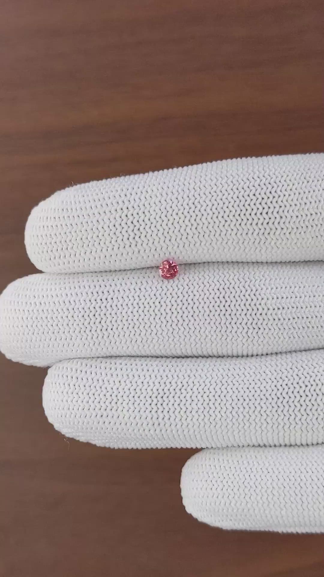 0.21 Ct. Reddish Pink Spinel from Tanzania Size Video