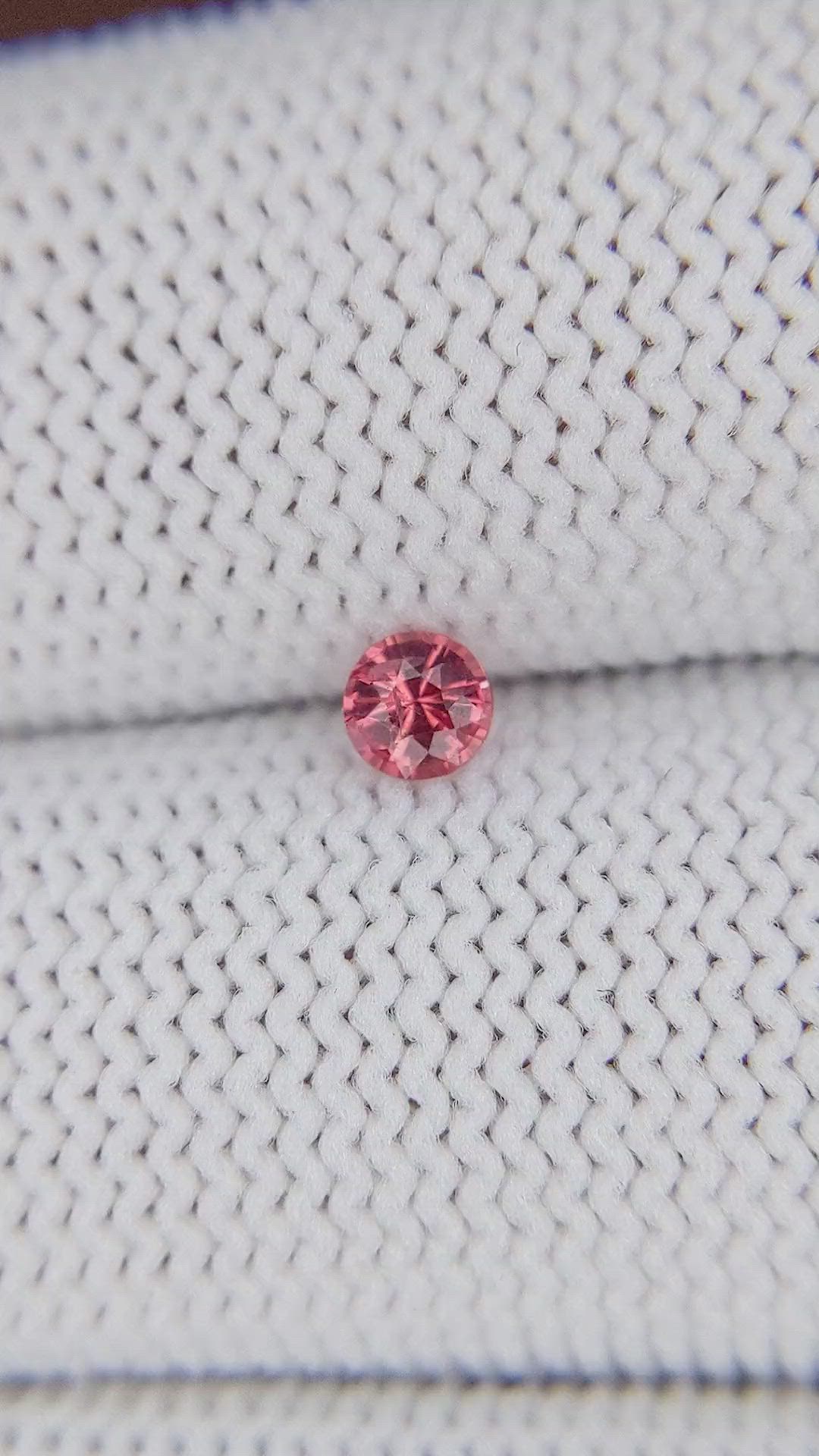 0.21 Ct. Reddish Pink Spinel from Tanzania Size Video