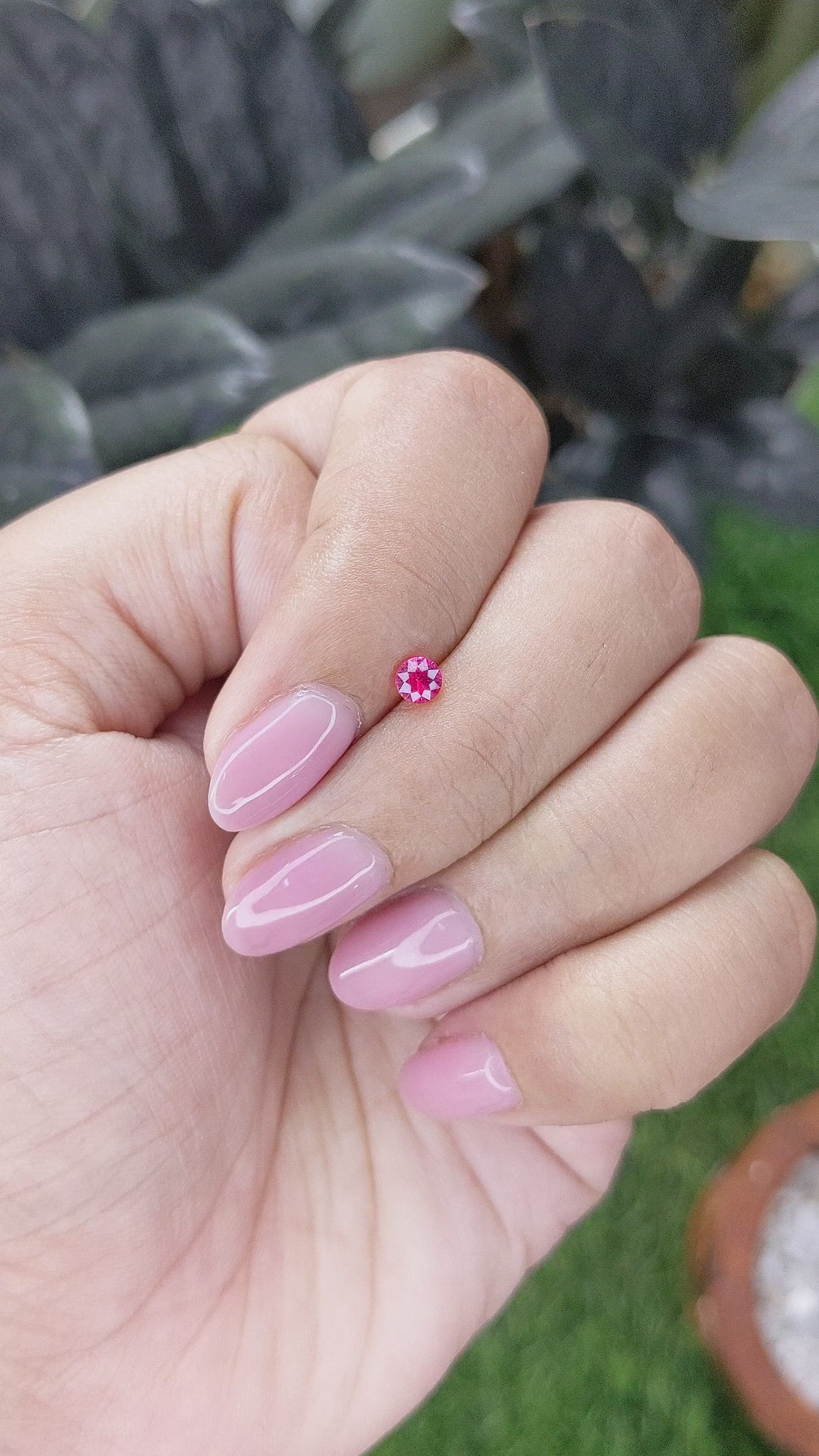 0.23 Ct. Reddish Pink Spinel from Tanzania Size Video
