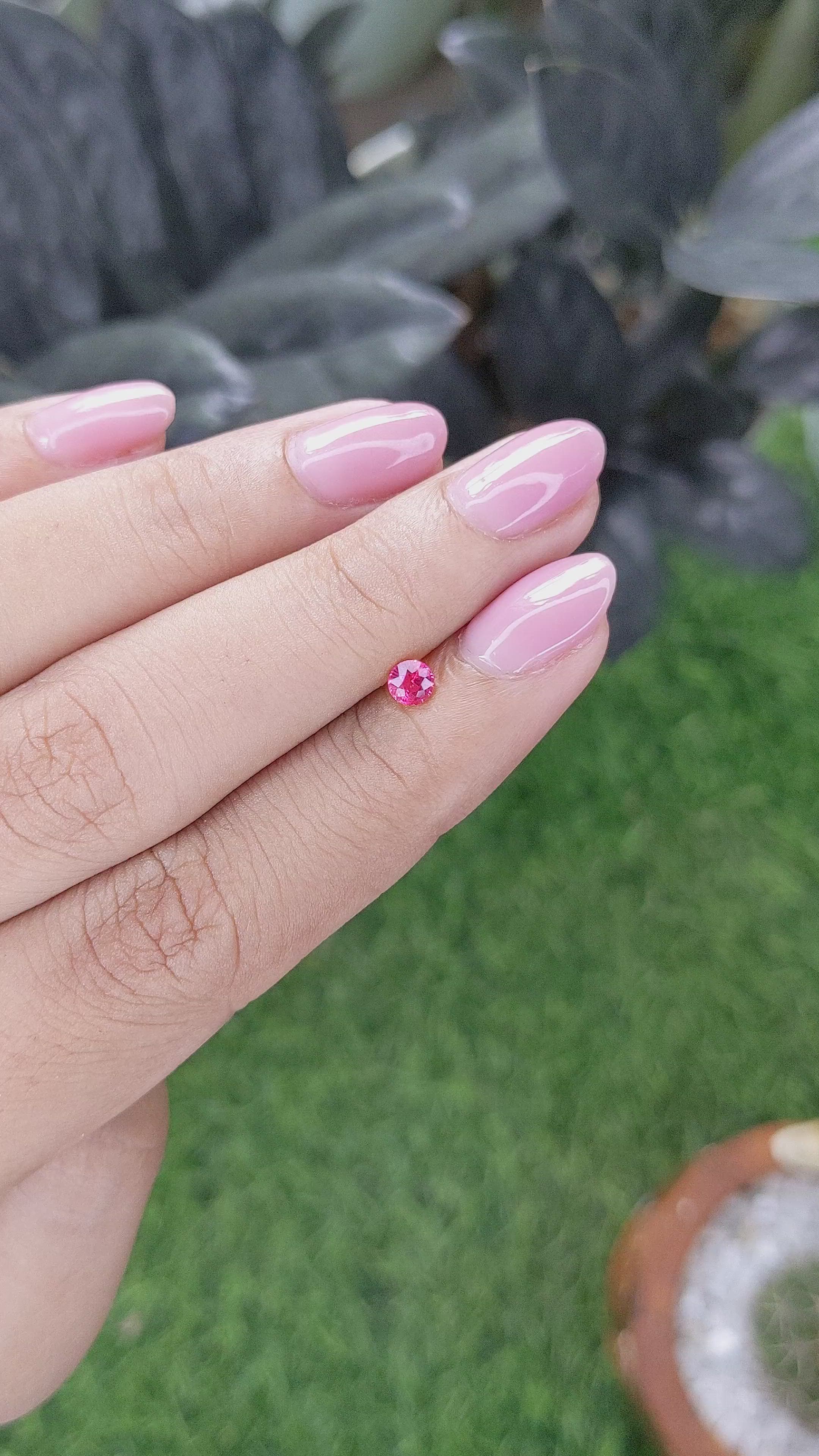 0.23 Ct. Reddish Pink Spinel from Tanzania Size Video