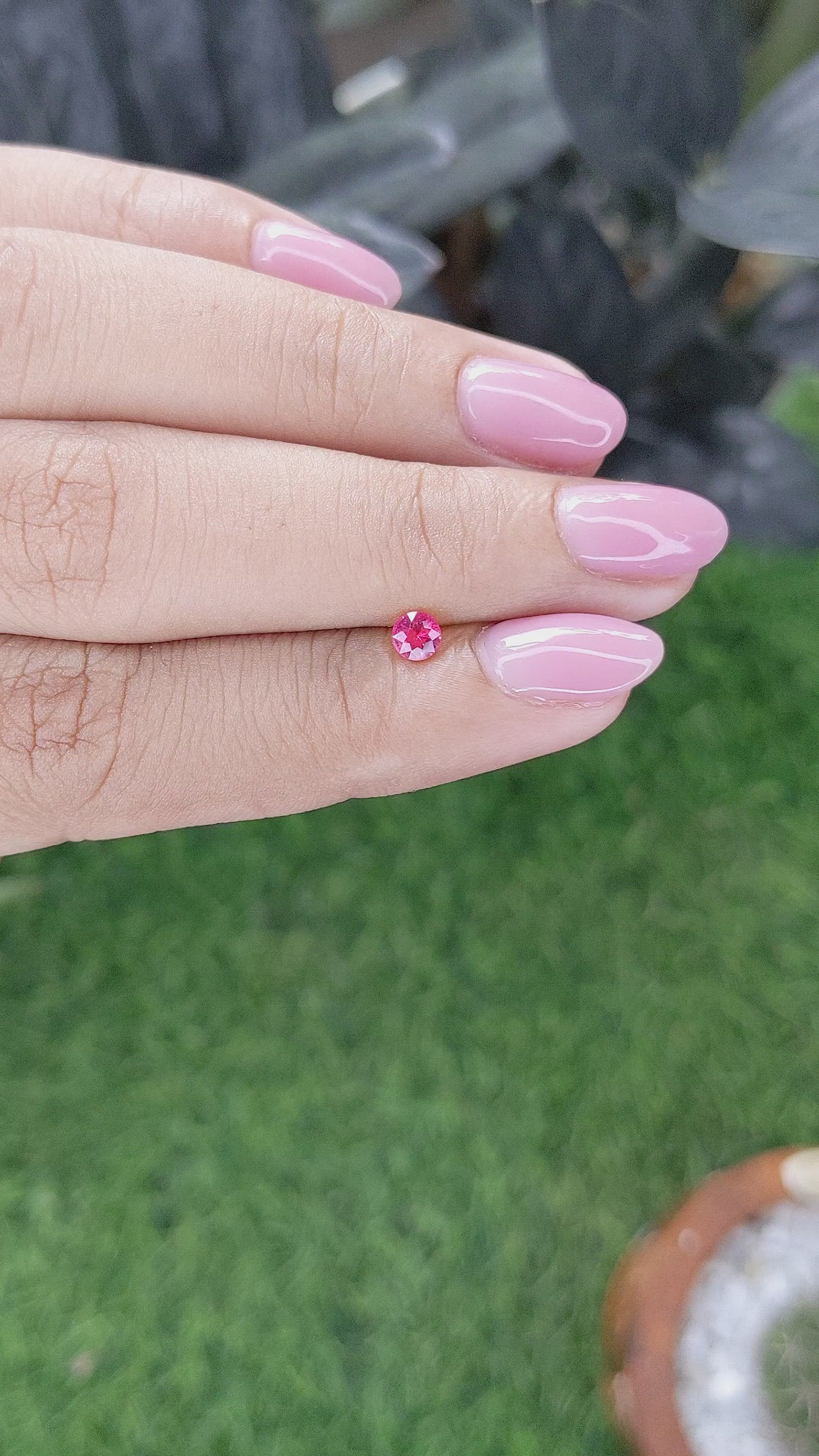 0.23 Ct. Reddish Pink Spinel from Tanzania Size Video