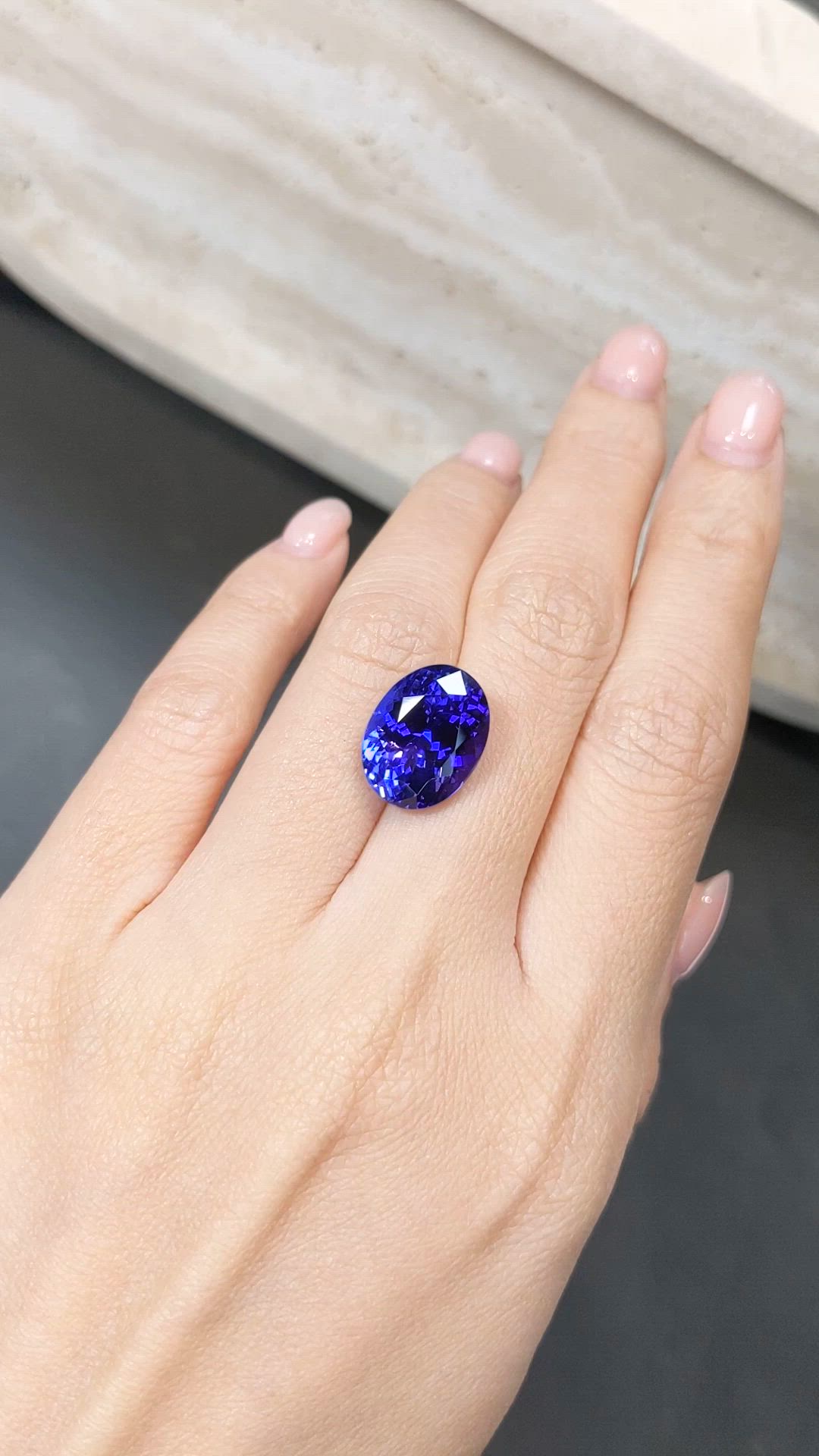 9.92 Ct. Violetish Blue Tanzanite from Tanzania Size Video