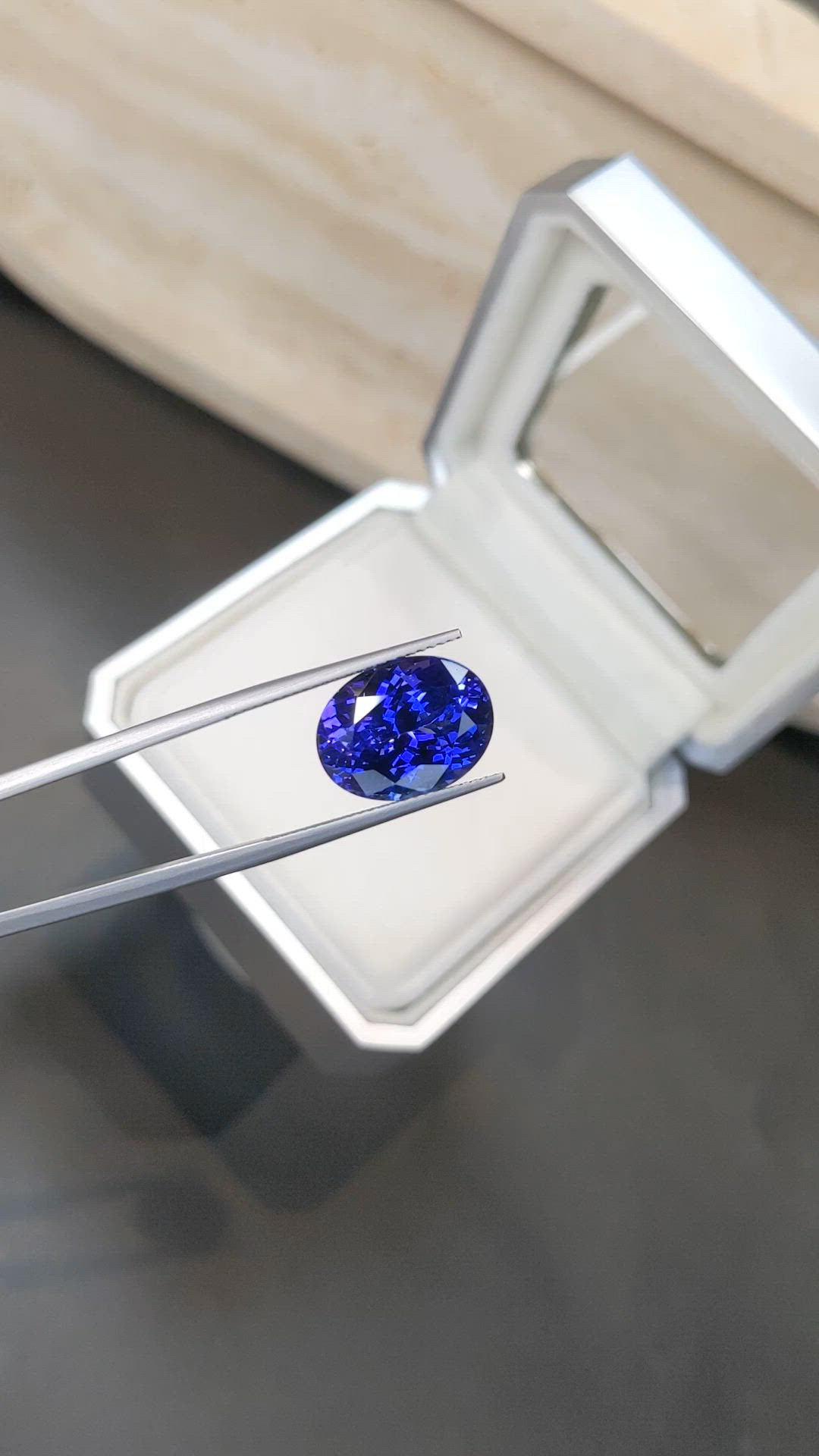 9.92 Ct. Violetish Blue Tanzanite from Tanzania Size Video
