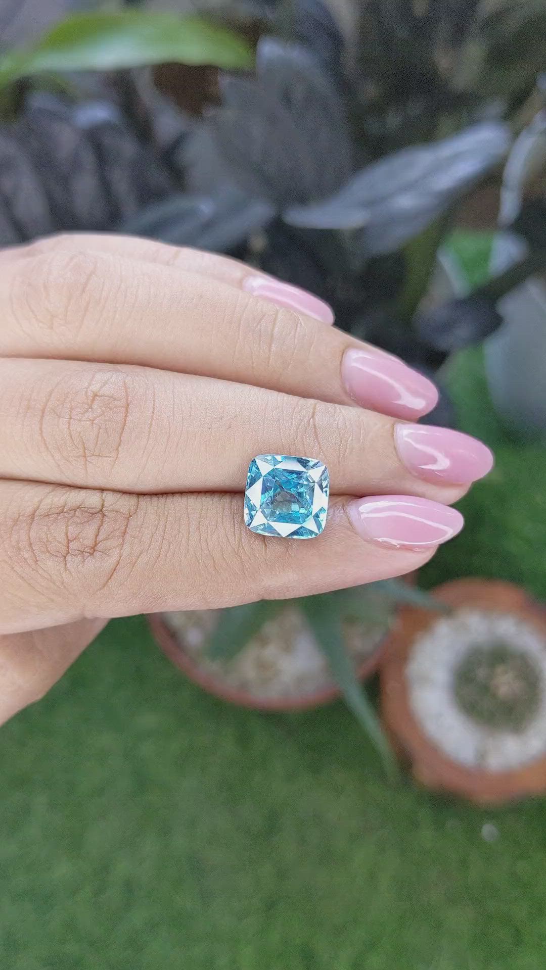 6.85 Ct. Blue Zircon Size Video
