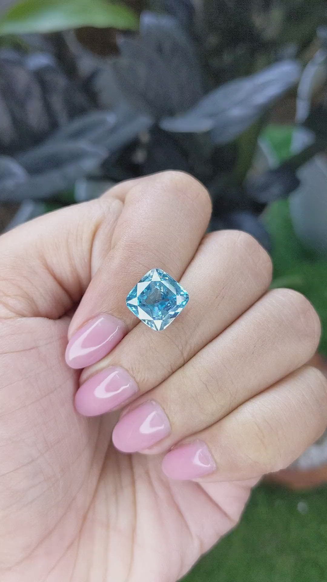 6.85 Ct. Blue Zircon Size Video