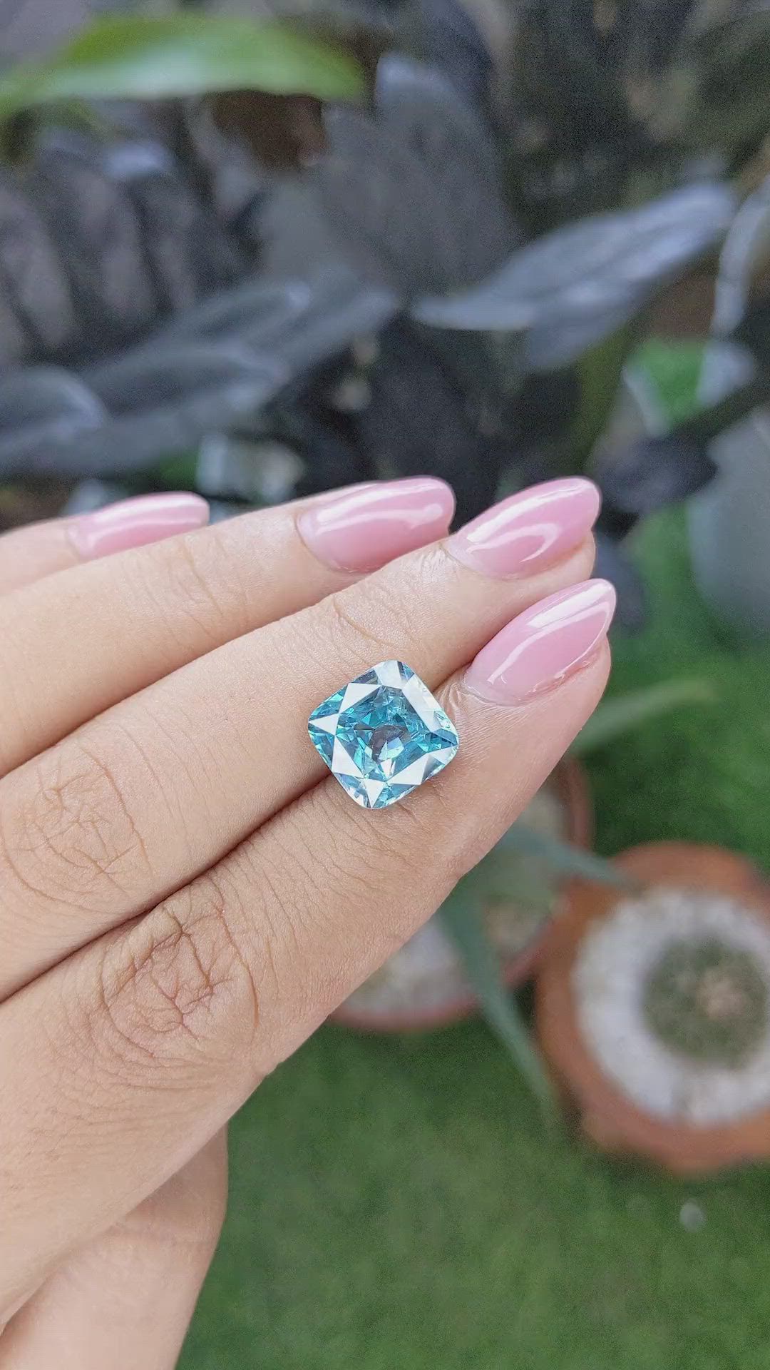 6.85 Ct. Blue Zircon Size Video