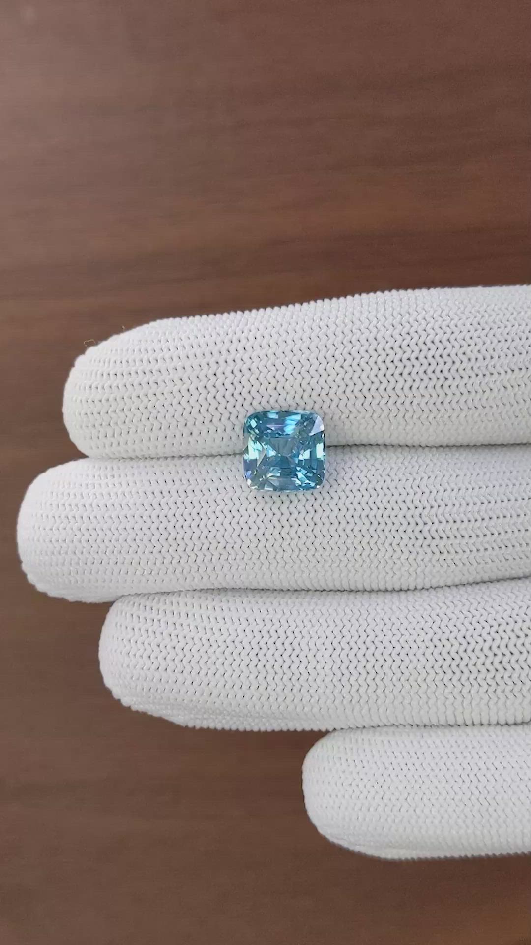 6.85 Ct. Blue Zircon Size Video