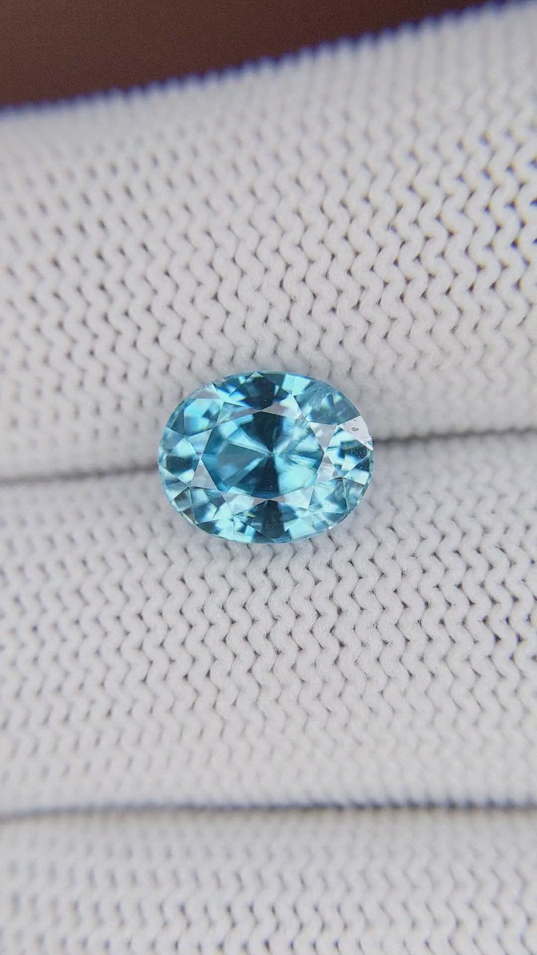 4.63 Ct. Blue Zircon Size Video