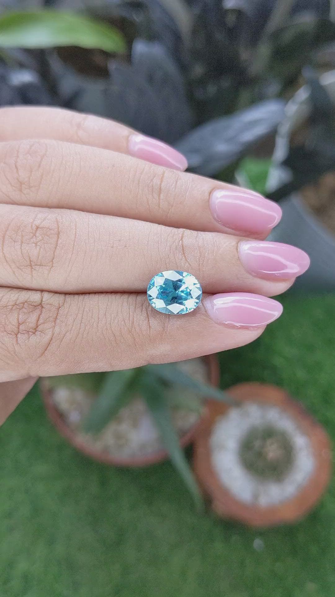 4.63 Ct. Blue Zircon Size Video