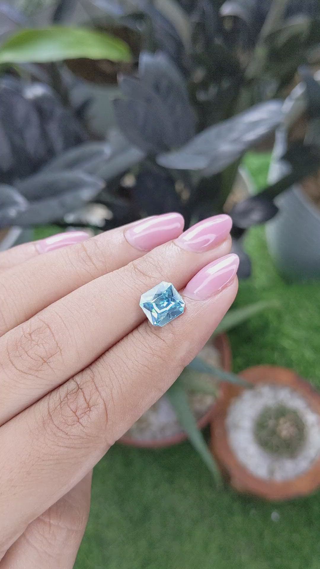3.32 Ct. Blue Zircon Size Video