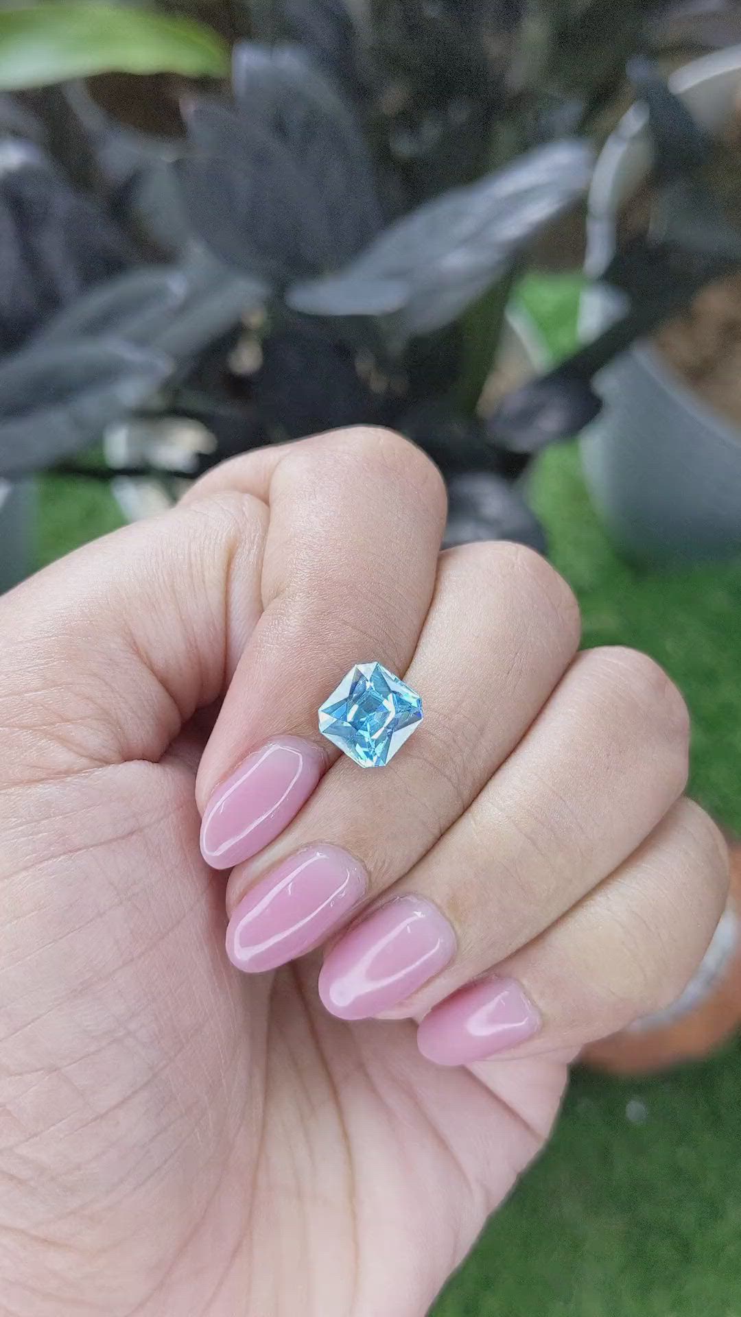 3.32 Ct. Blue Zircon Size Video