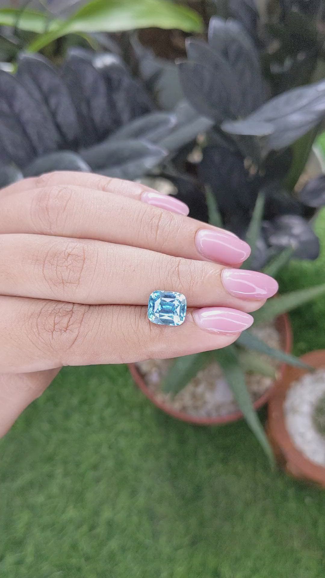4.45 Ct. Blue Zircon Size Video