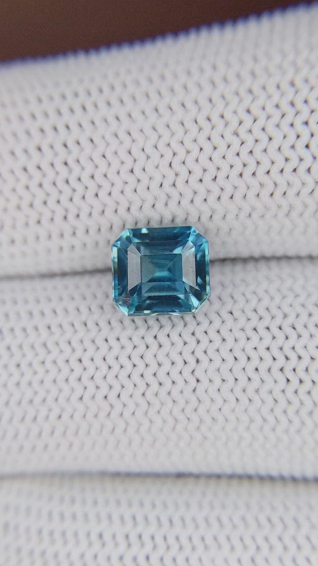 3.43 Ct. Blue Zircon Size Video