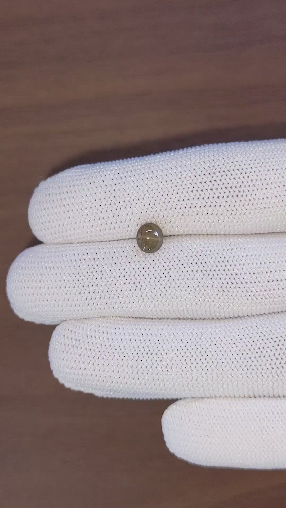 1.50 Ct. Brown Cabochon Cat’s Eye Chrysoberyl from Ceylon (Sri Lanka) Size Video