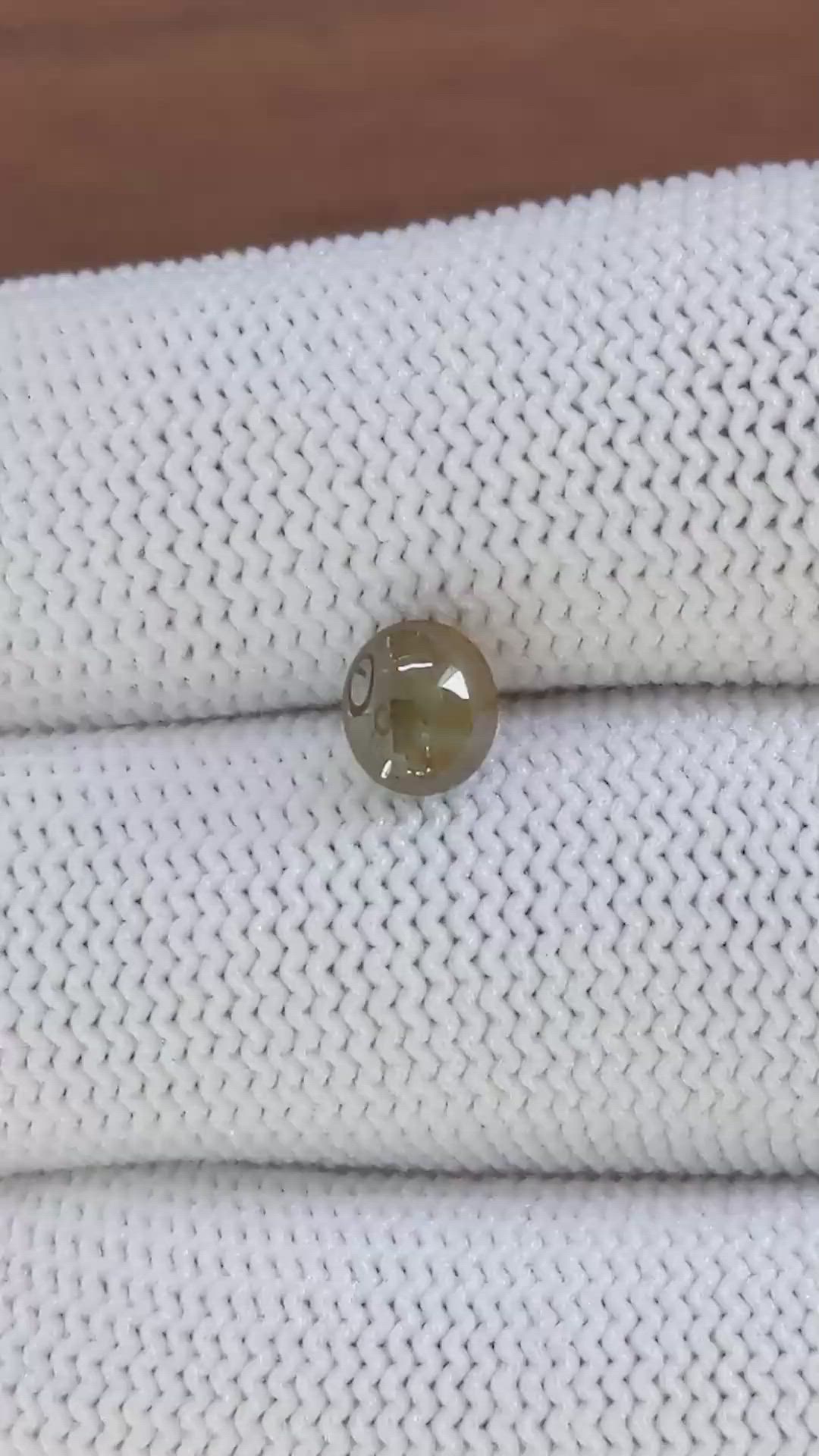 1.50 Ct. Brown Cabochon Cat’s Eye Chrysoberyl from Ceylon (Sri Lanka) Size Video