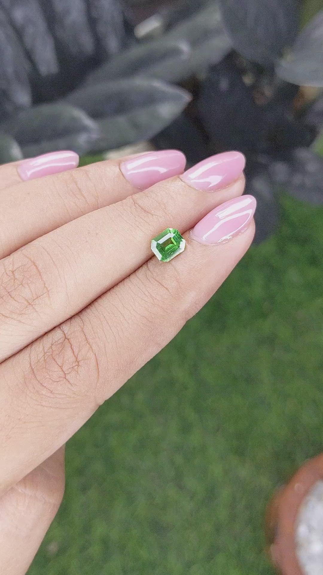 0.90 Ct. Tsavorite Garnet from Tanzania Size Video
