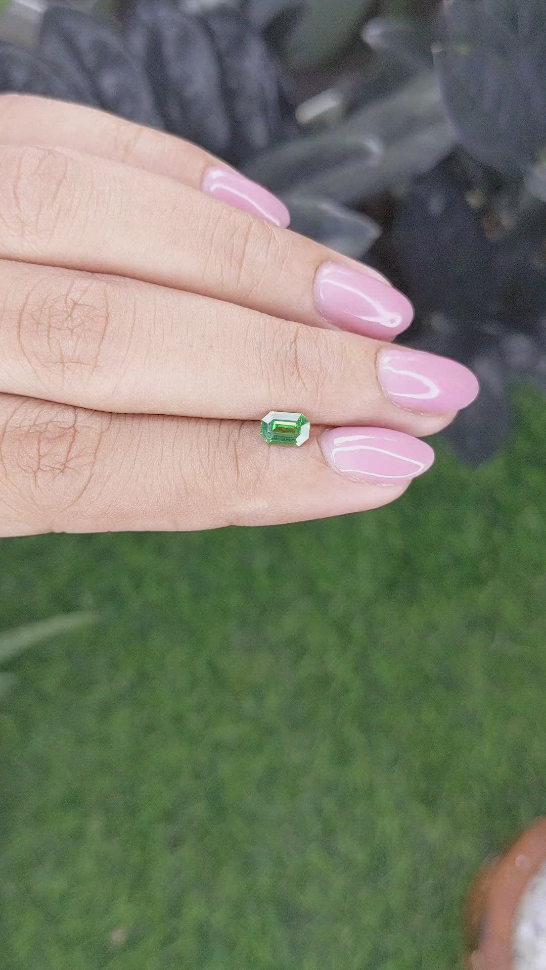0.61 Ct. Tsavorite Garnet from Tanzania Size Video