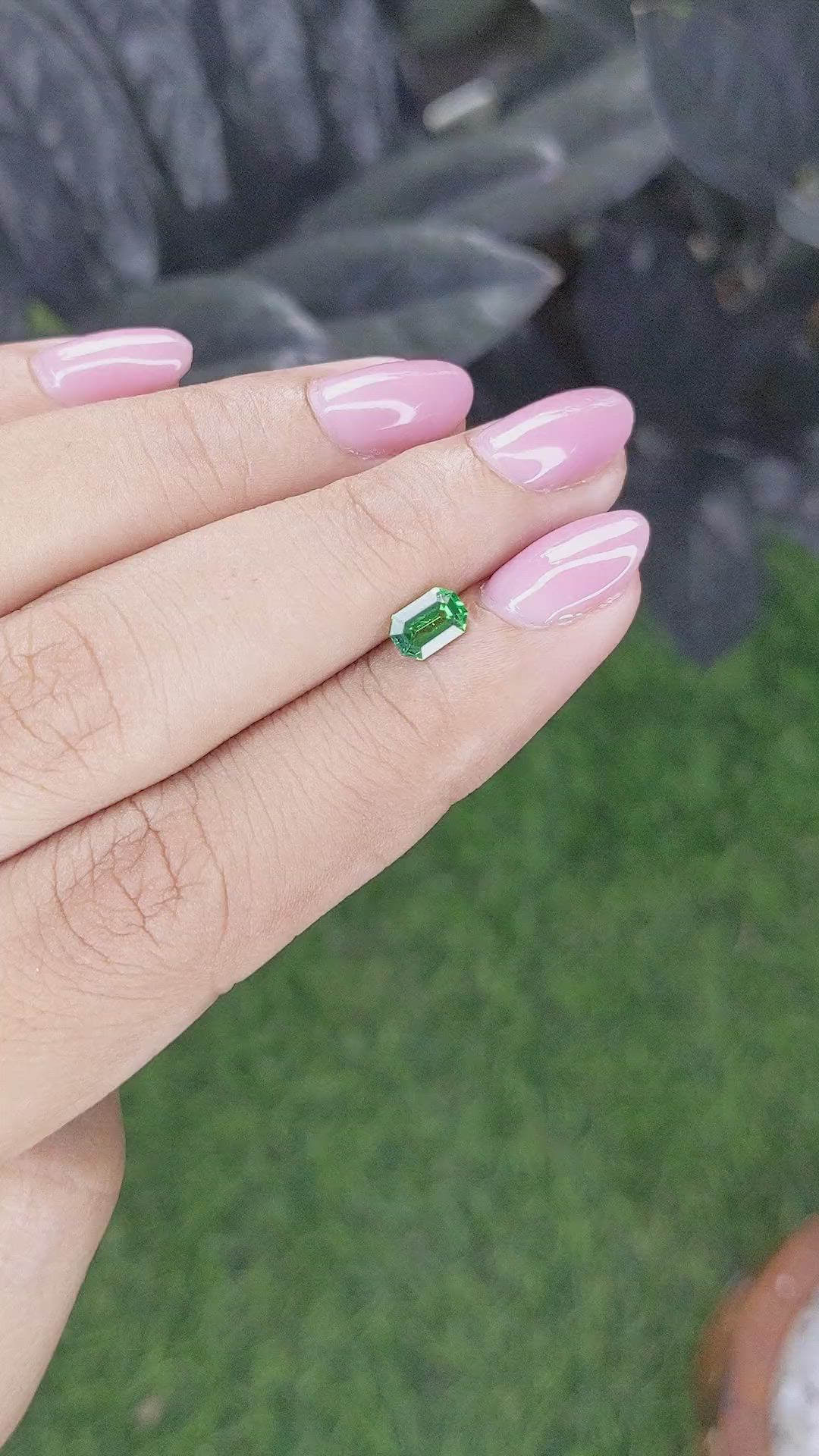 0.61 Ct. Tsavorite Garnet from Tanzania Size Video