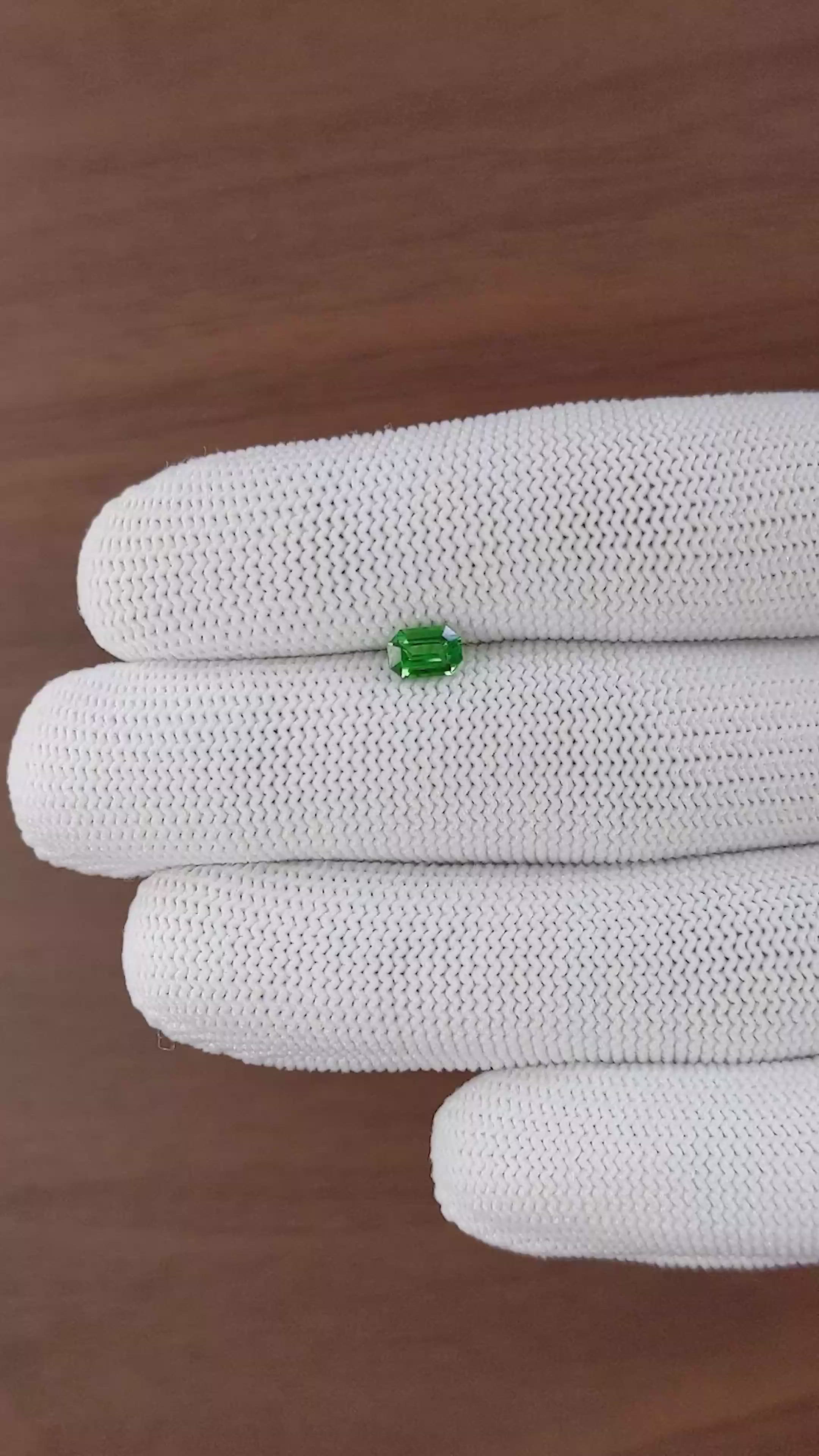 0.61 Ct. Tsavorite Garnet from Tanzania Size Video
