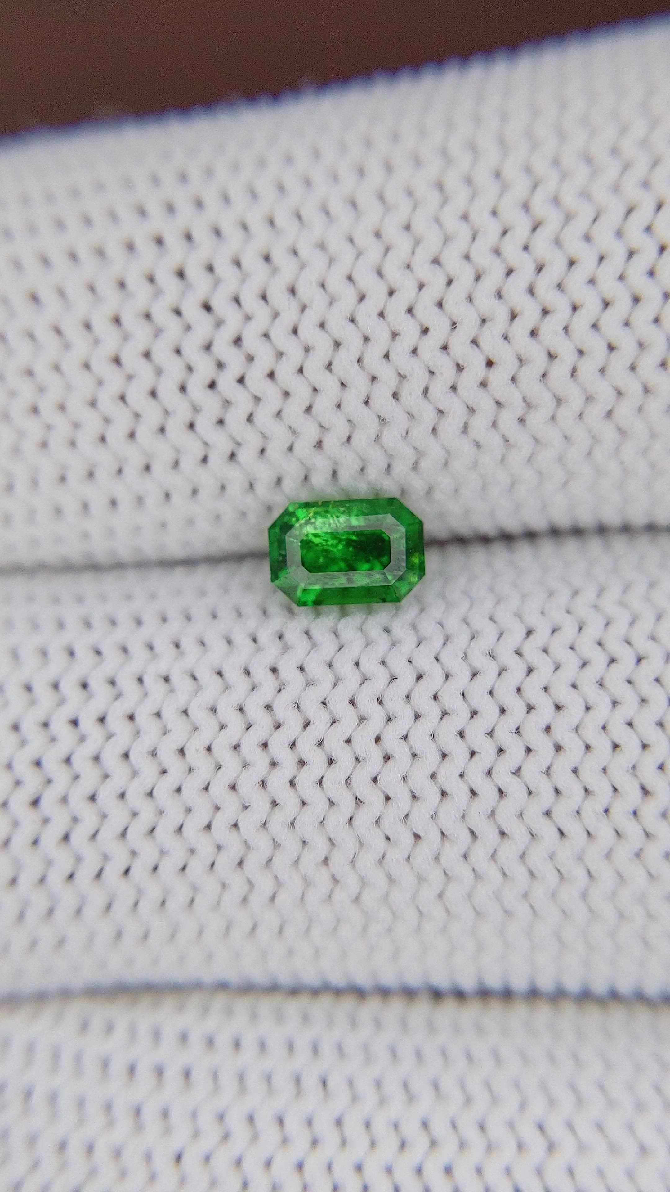 0.72 Ct. Tsavorite Garnet from Tanzania Size Video
