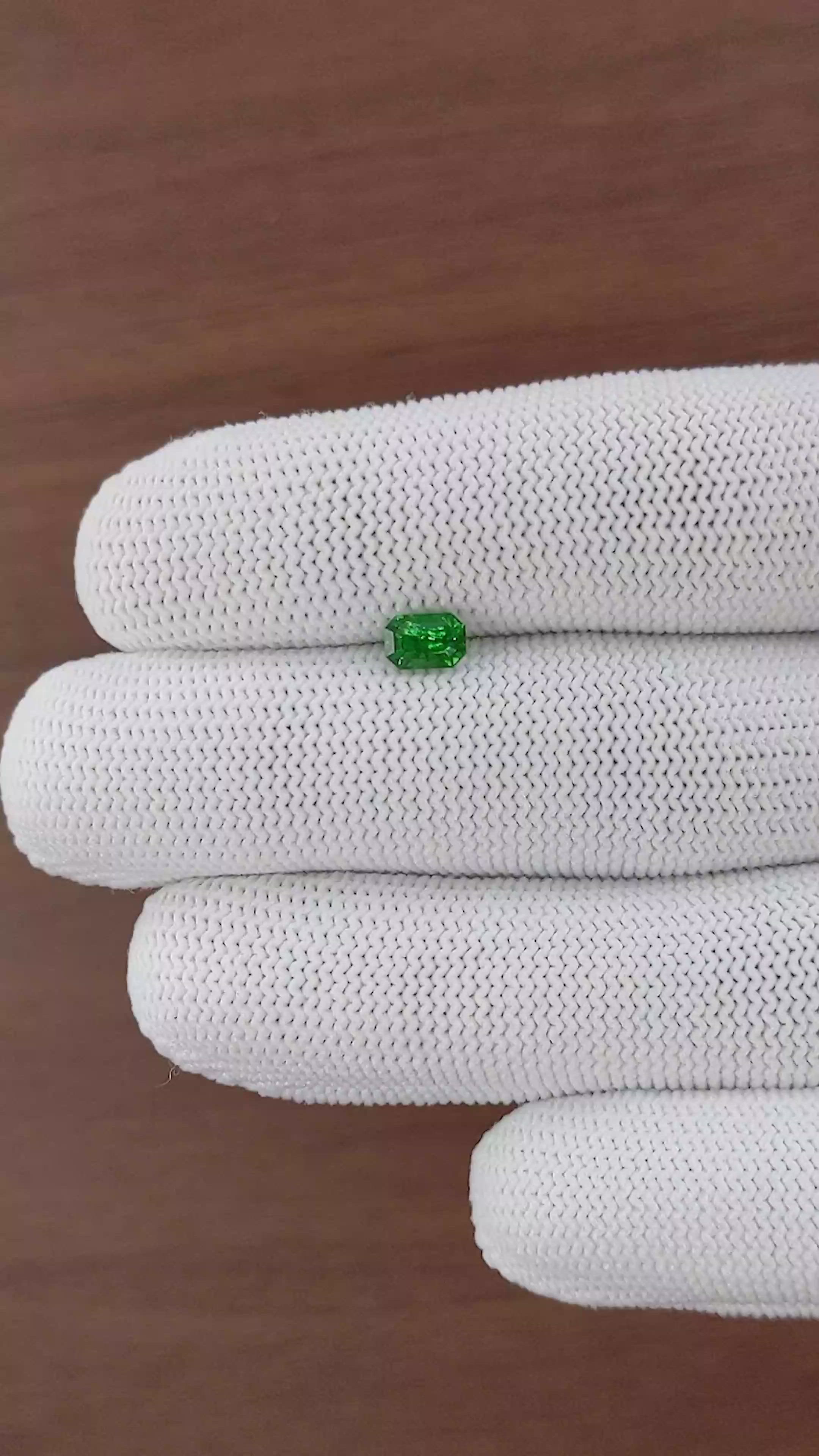 0.72 Ct. Tsavorite Garnet from Tanzania Size Video