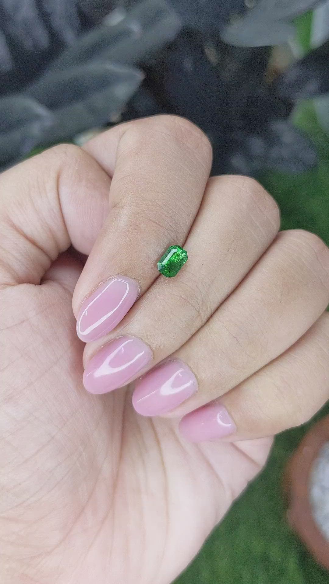 0.72 Ct. Tsavorite Garnet from Tanzania Size Video
