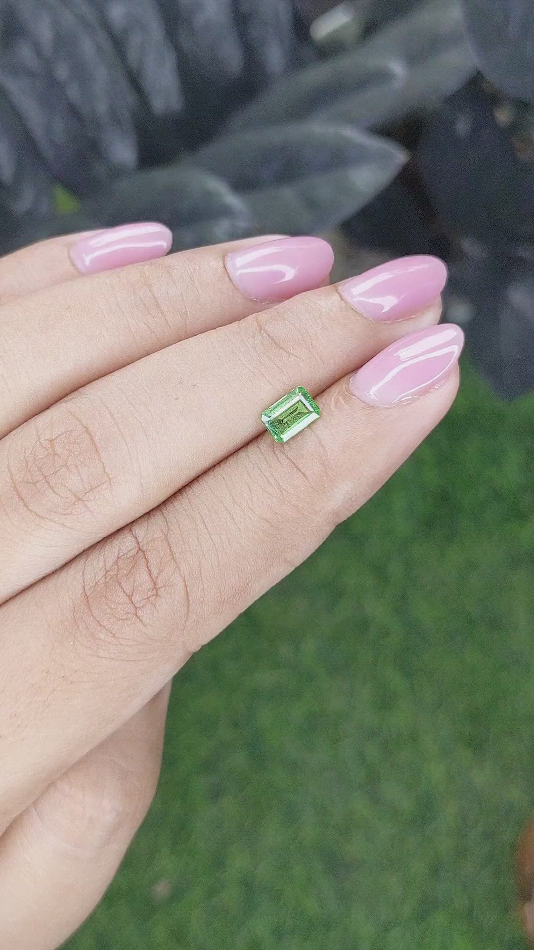 0.65 Ct. Tsavorite Garnet from Tanzania Size Video