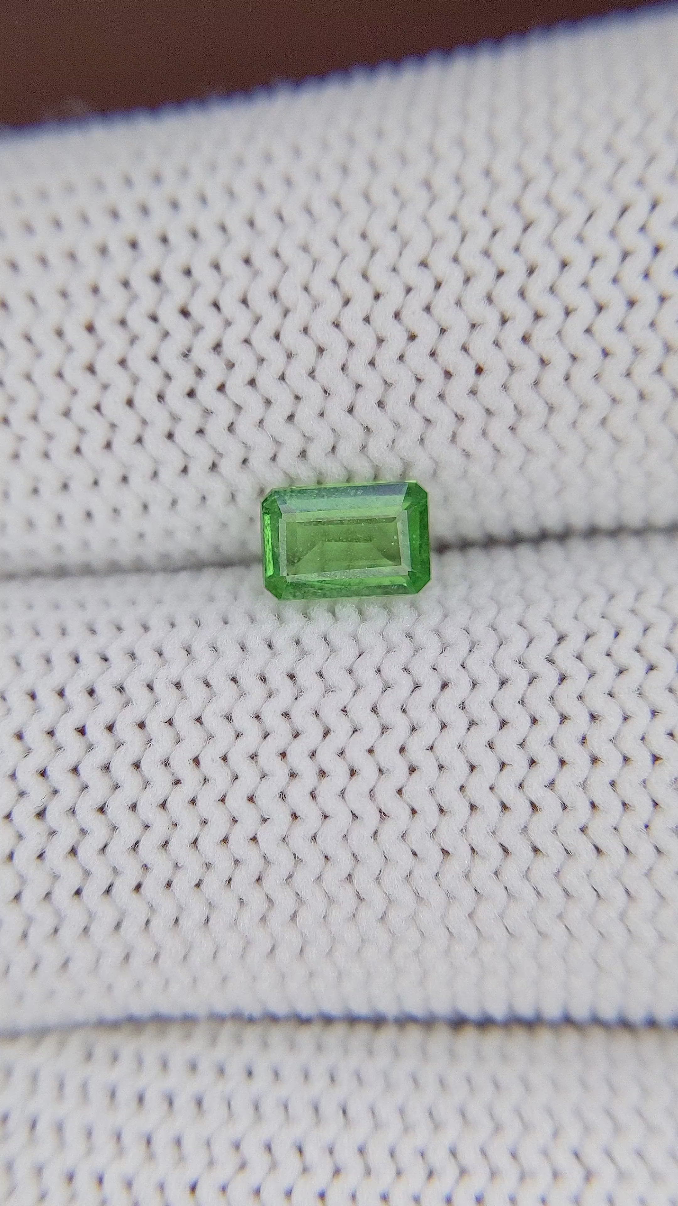 0.65 Ct. Tsavorite Garnet from Tanzania Size Video