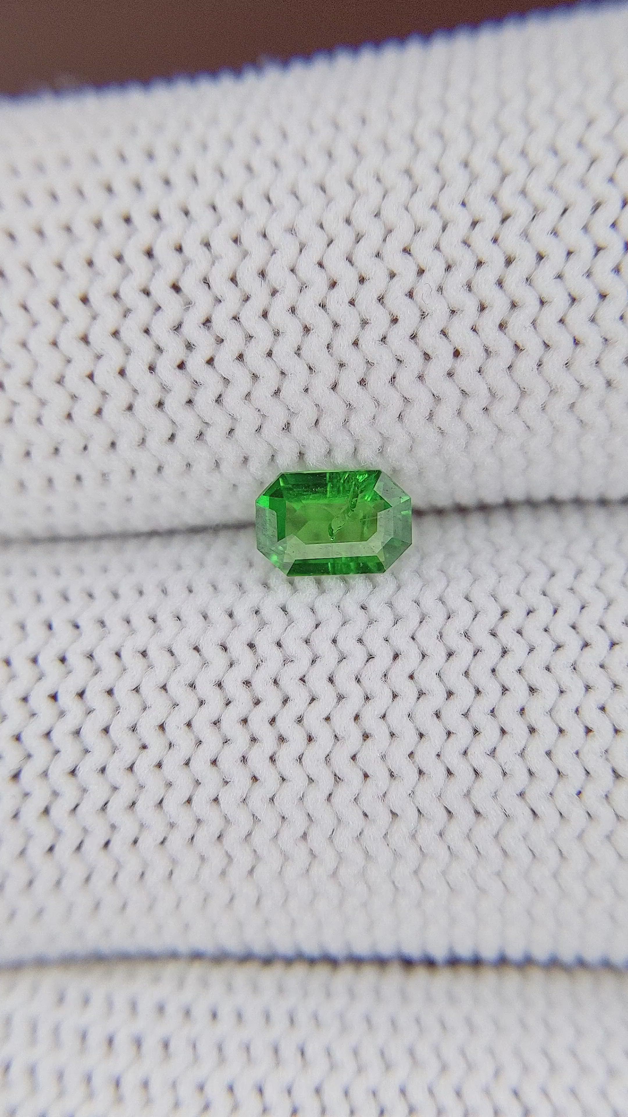 0.44 Ct. Tsavorite Garnet from Tanzania Size Video