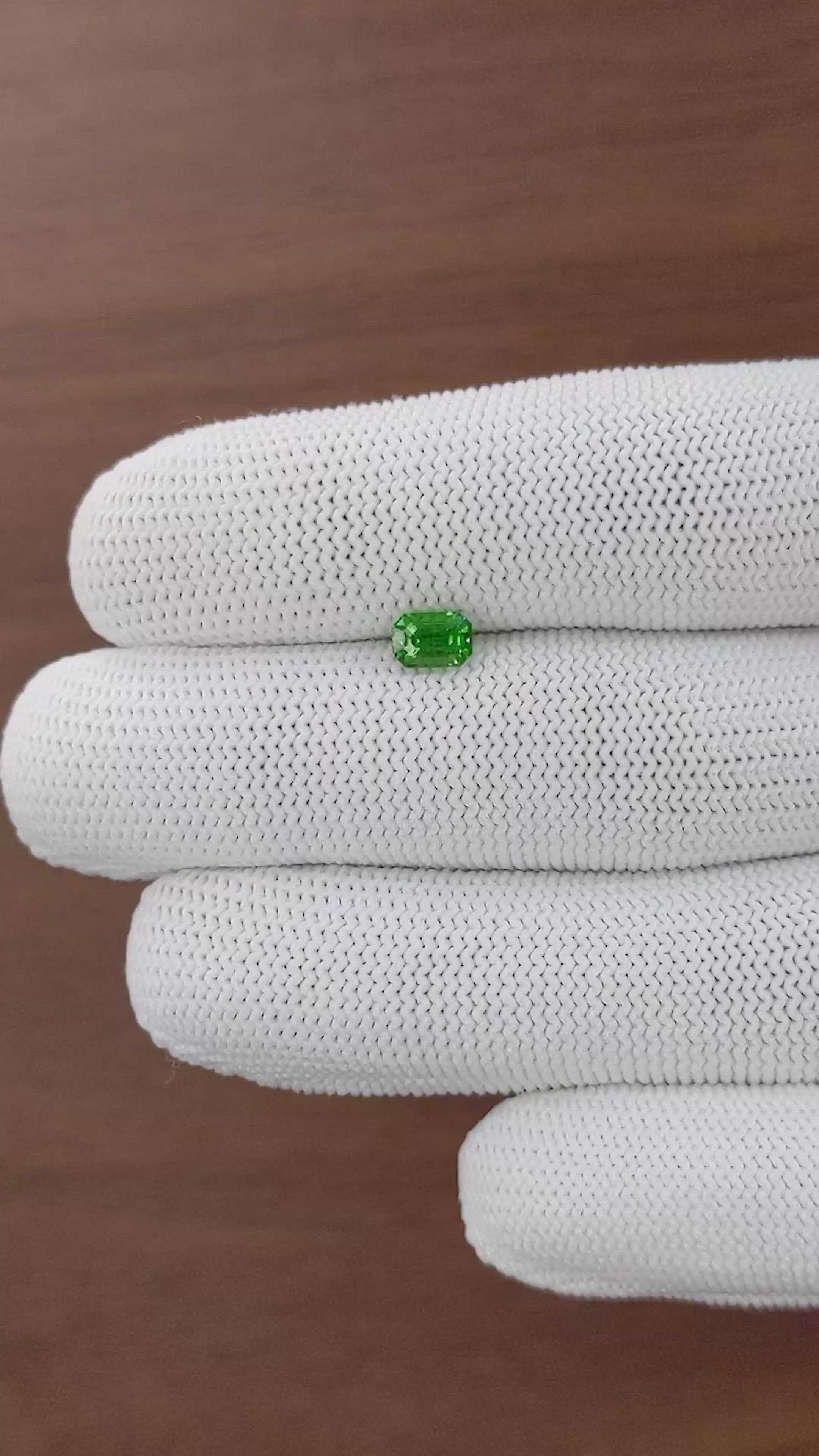 0.79 Ct. Tsavorite Garnet from Tanzania Size Video