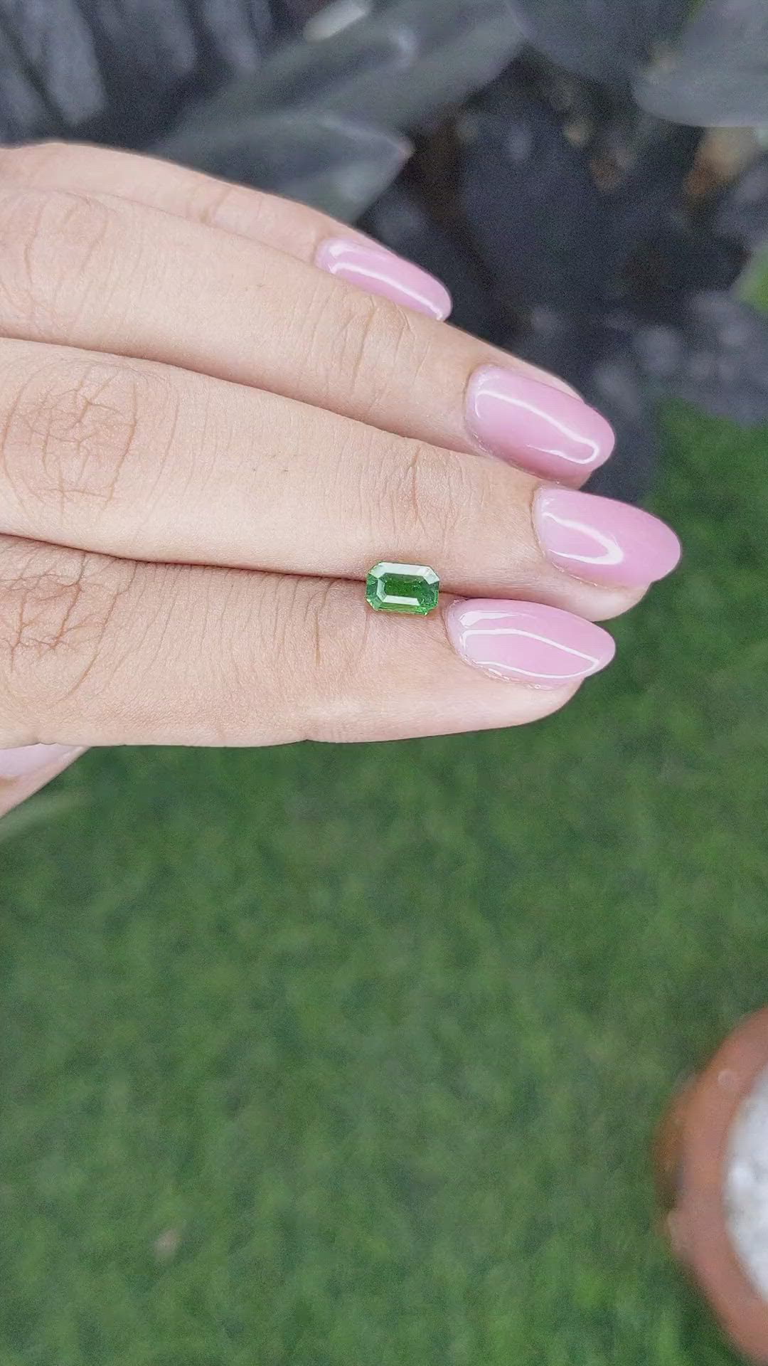 0.79 Ct. Tsavorite Garnet from Tanzania Size Video