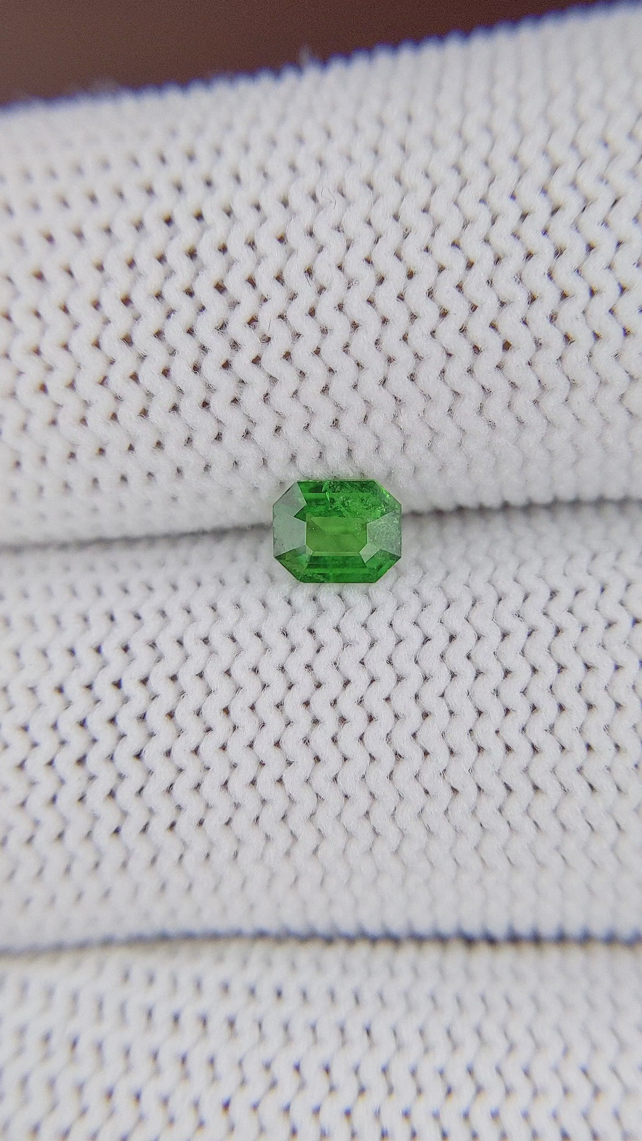 0.37 Ct. Tsavorite Garnet from Tanzania Size Video