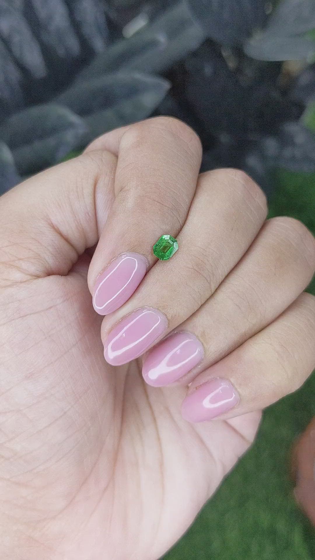 0.37 Ct. Tsavorite Garnet from Tanzania Size Video