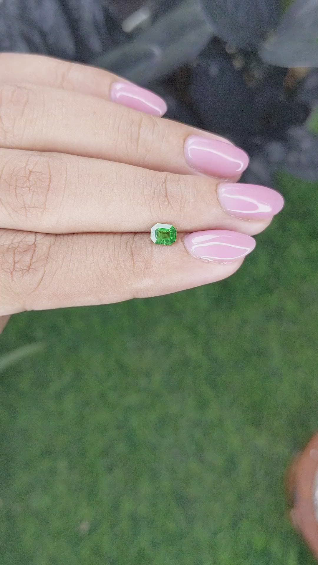 0.37 Ct. Tsavorite Garnet from Tanzania Size Video
