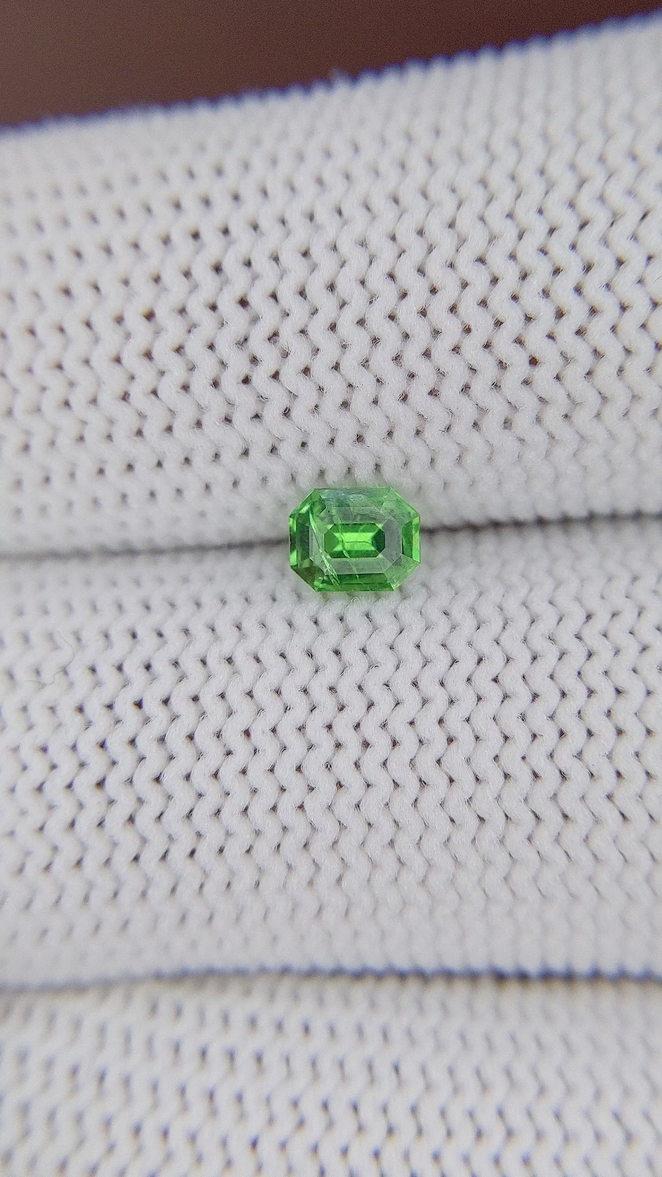 0.49 Ct. Tsavorite Garnet from Tanzania Size Video