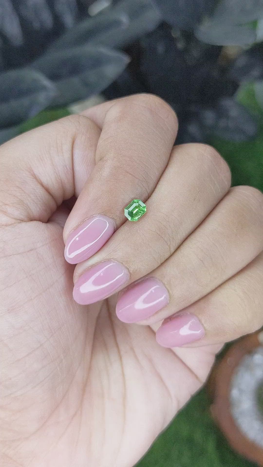 0.49 Ct. Tsavorite Garnet from Tanzania Size Video