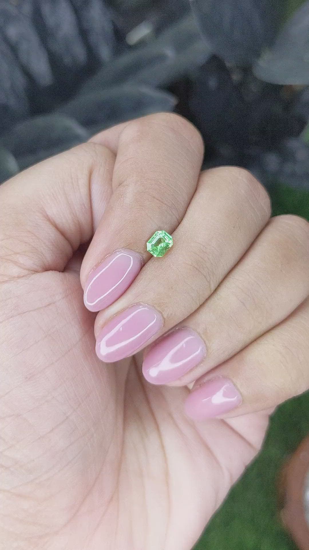 0.44 Ct. Tsavorite Garnet from Tanzania Size Video