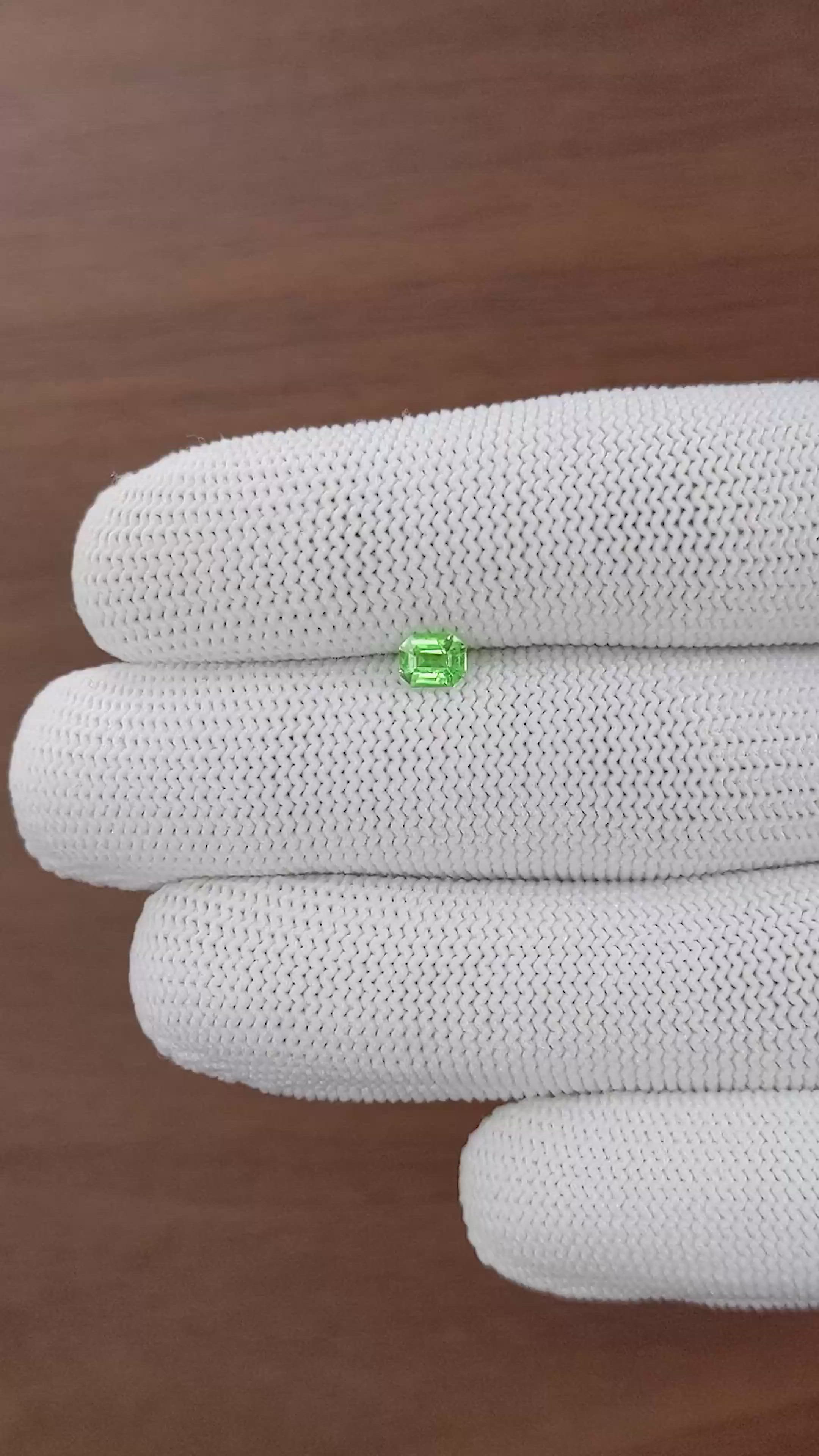0.44 Ct. Tsavorite Garnet from Tanzania Size Video