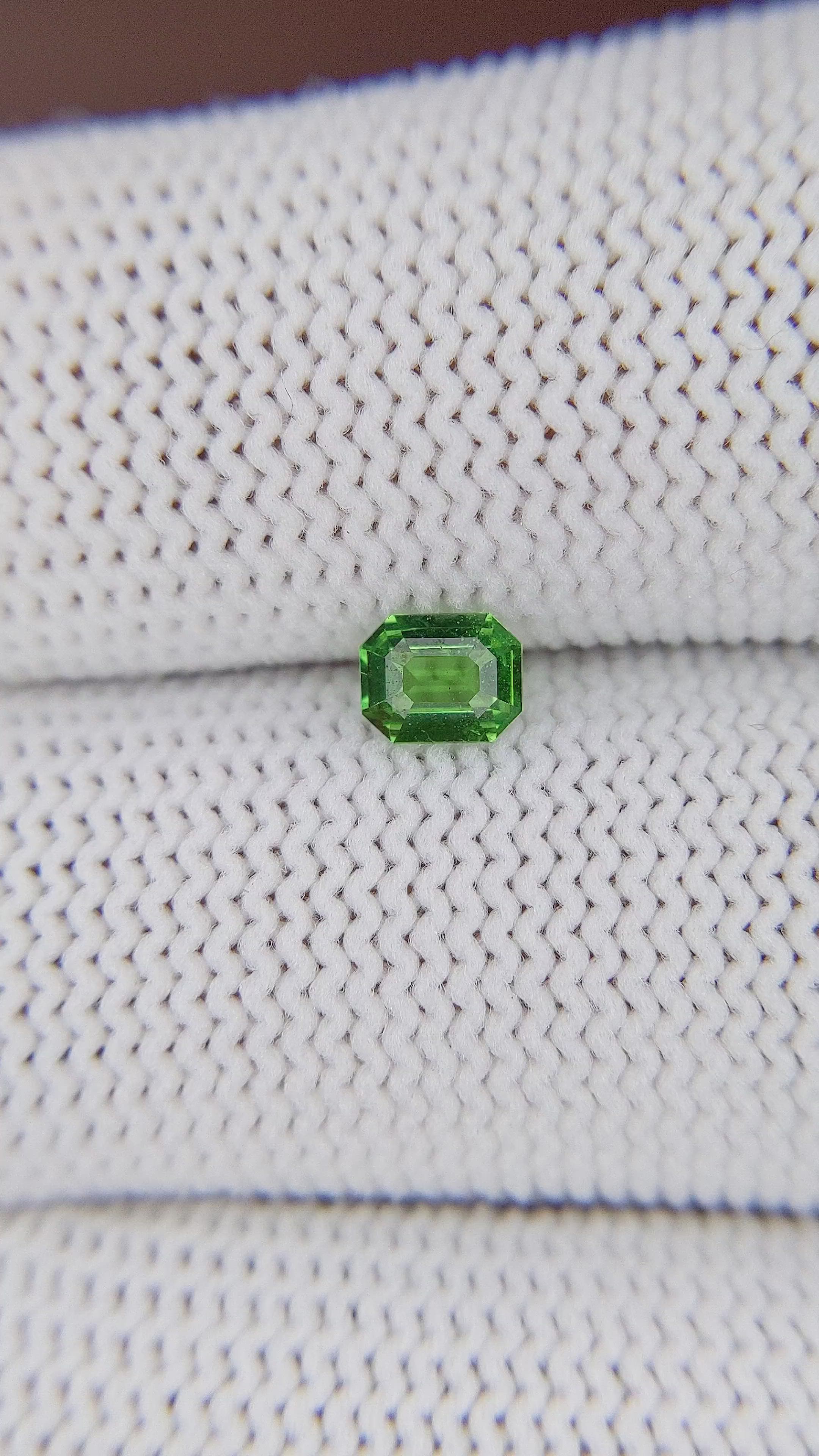 0.40 Ct. Tsavorite Garnet from Tanzania Size Video