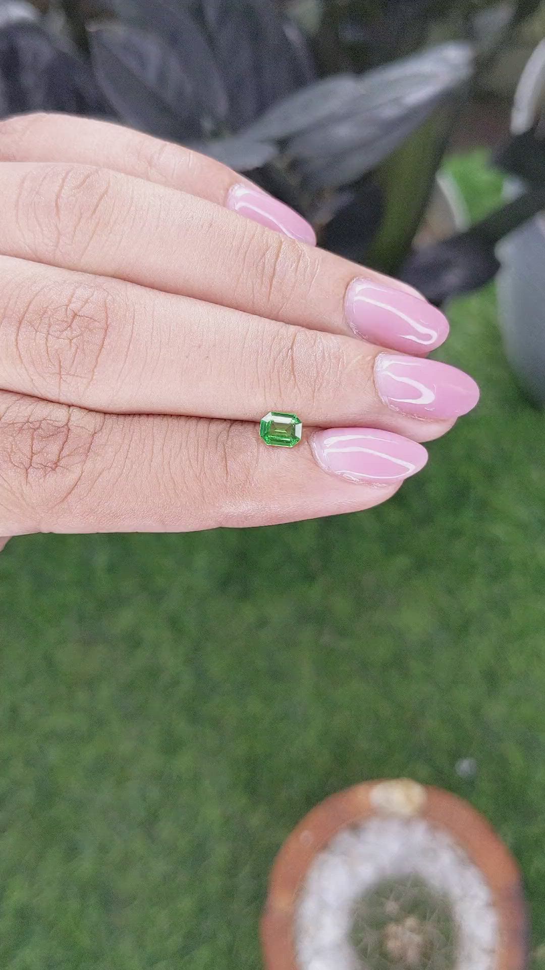 0.35 Ct. Tsavorite Garnet from Tanzania Size Video
