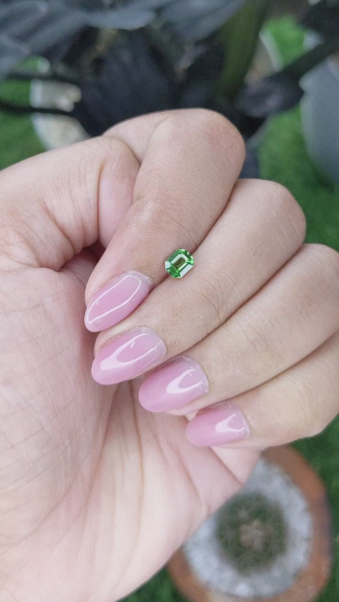 0.46 Ct. Tsavorite Garnet from Tanzania Size Video