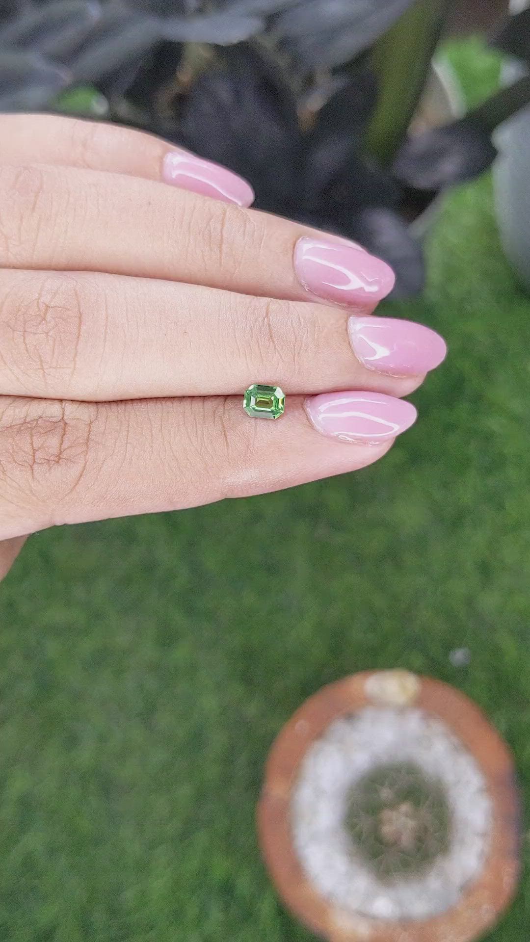 0.46 Ct. Tsavorite Garnet from Tanzania Size Video