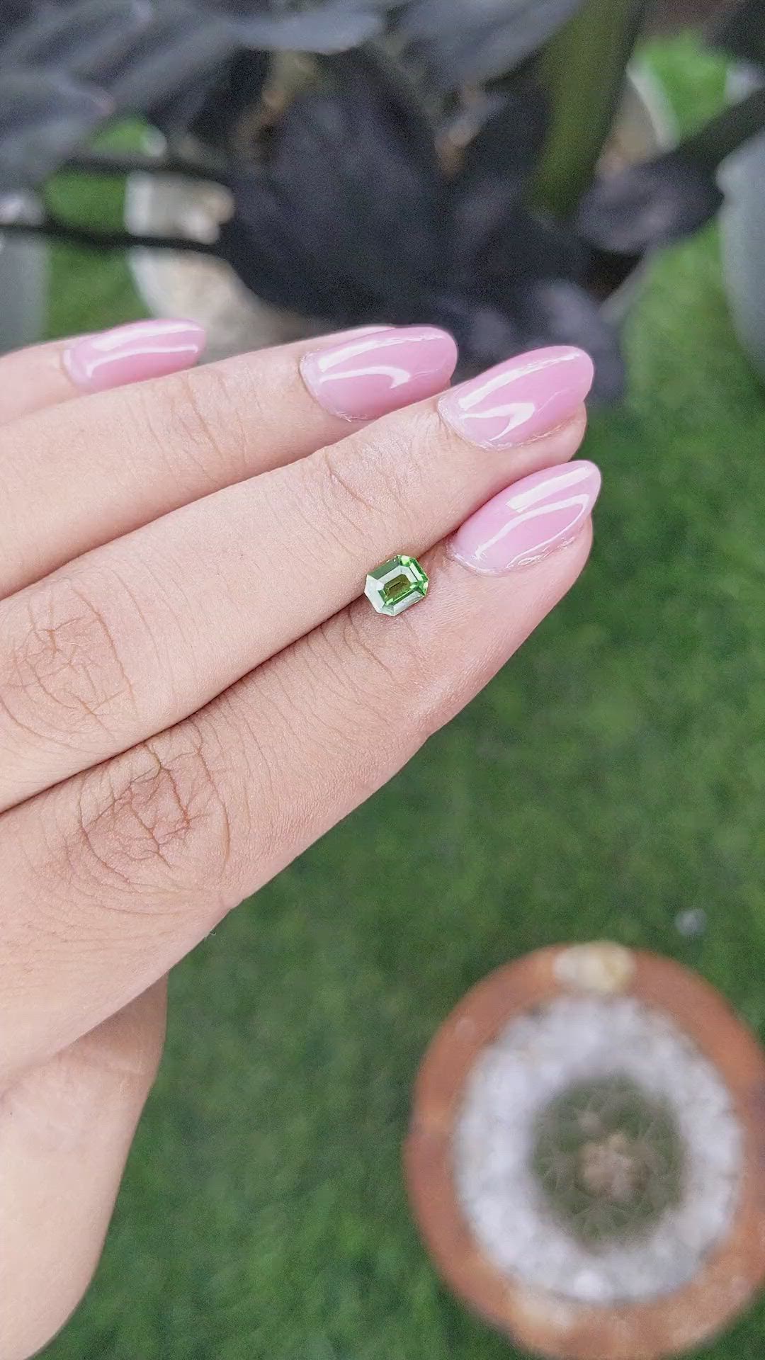 0.46 Ct. Tsavorite Garnet from Tanzania Size Video