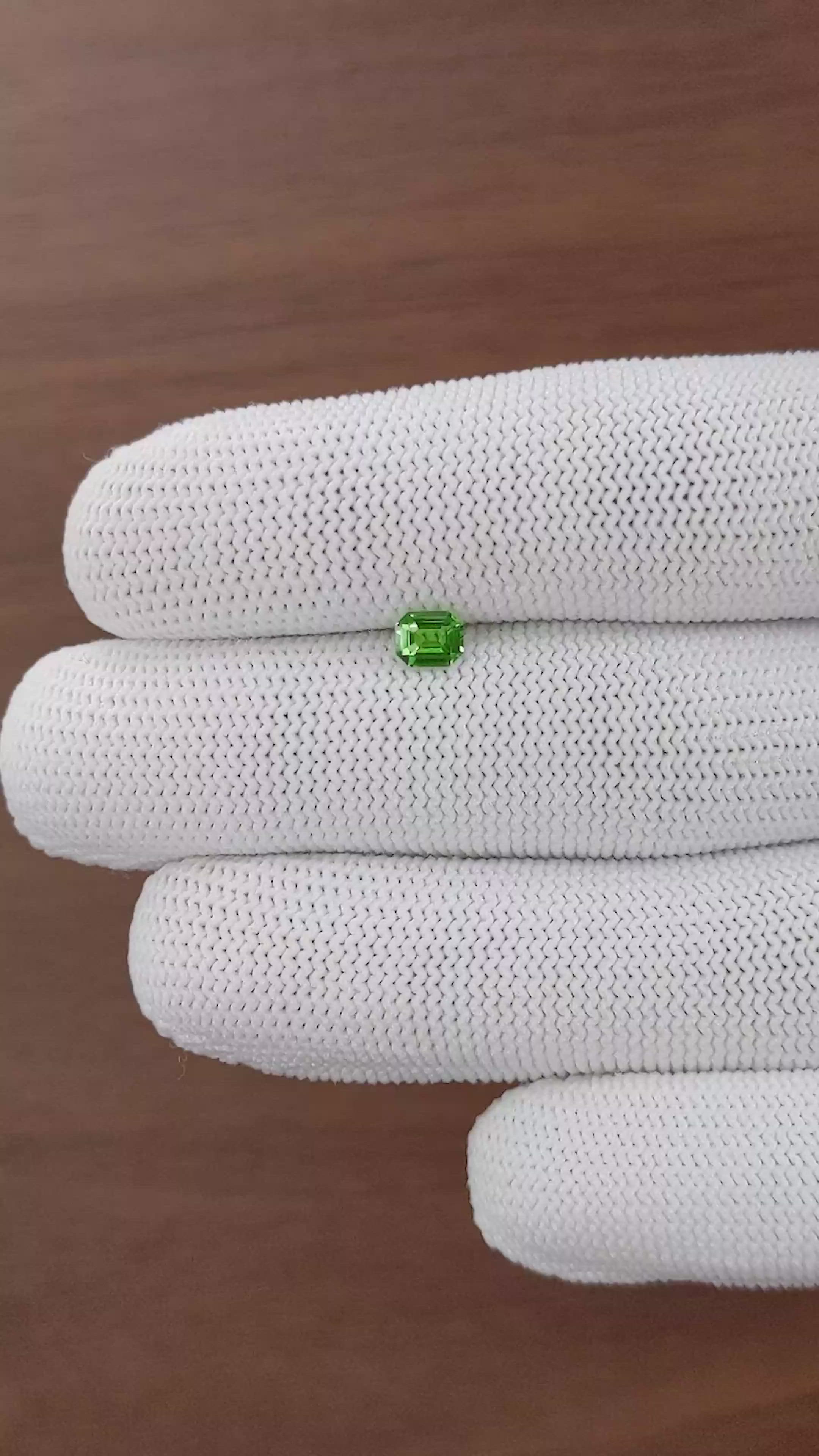 0.46 Ct. Tsavorite Garnet from Tanzania Size Video