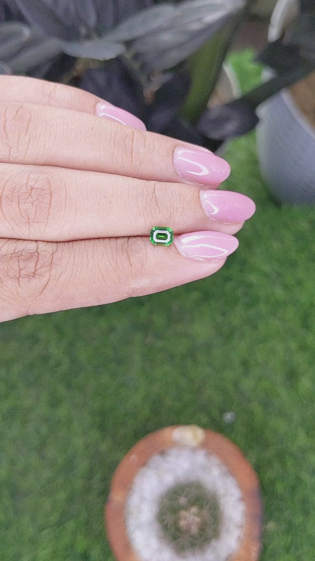 0.56 Ct. Tsavorite Garnet from Tanzania Size Video