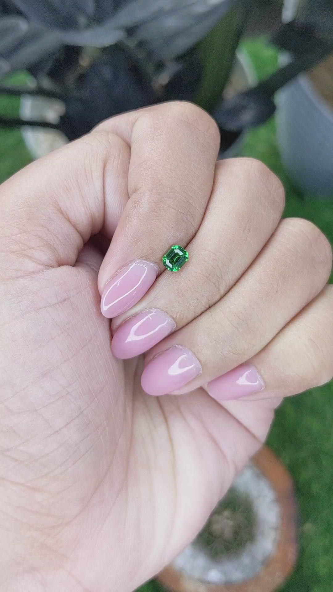 0.56 Ct. Tsavorite Garnet from Tanzania Size Video