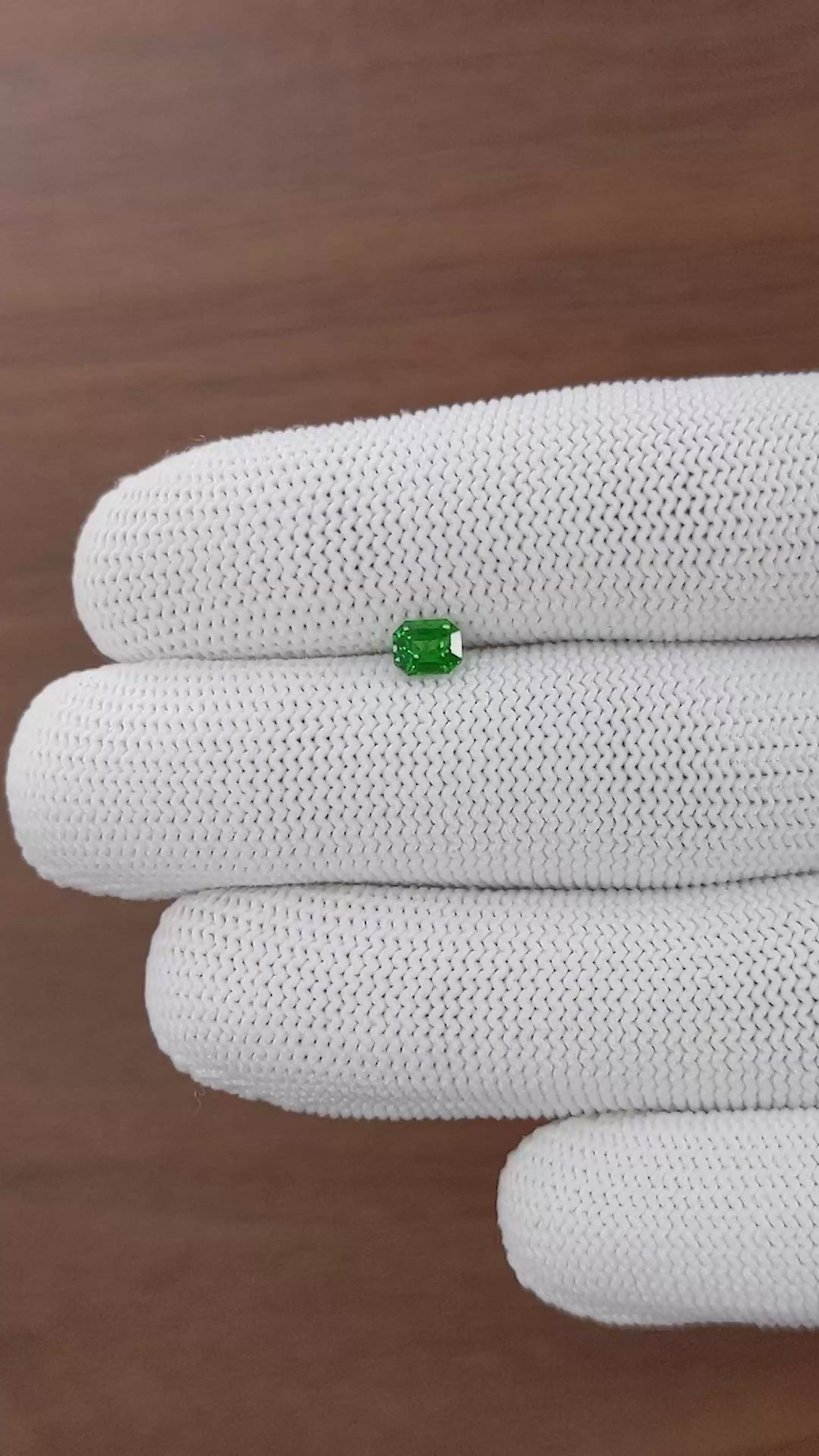 0.56 Ct. Tsavorite Garnet from Tanzania Size Video